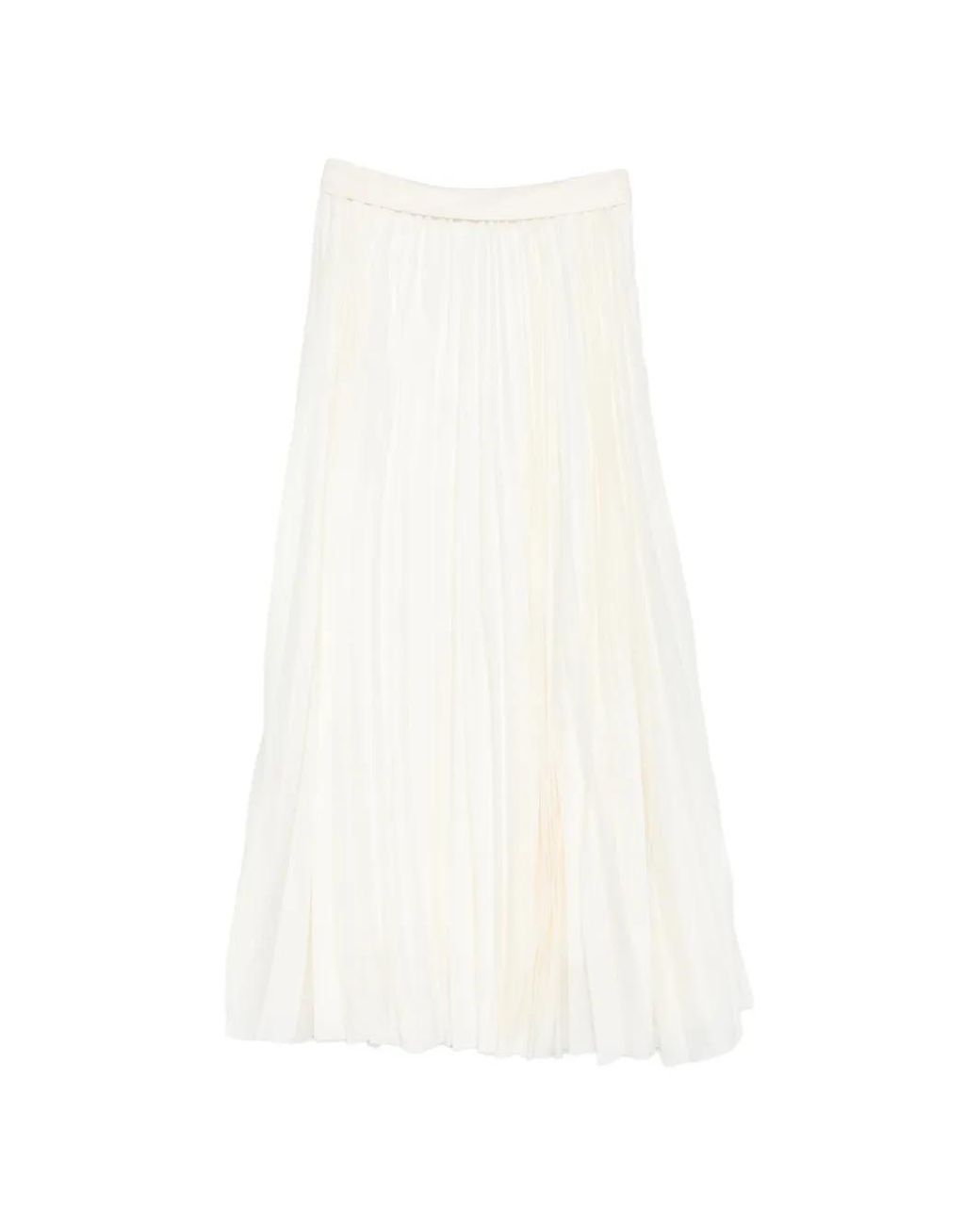 R2W White Elasticated Waistband Pleated Skirt