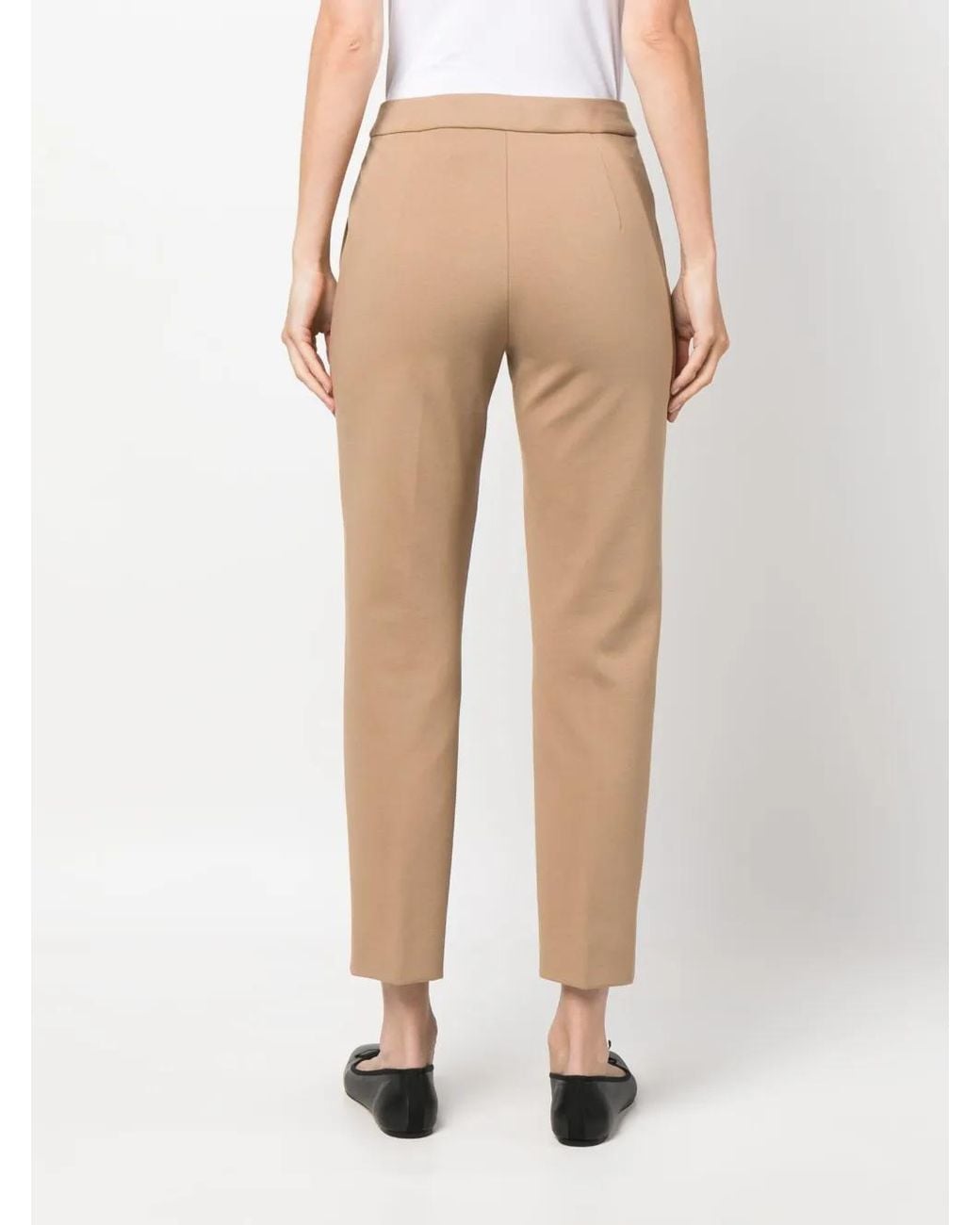 Max Mara Natural Mid-Rise Cropped Trousers