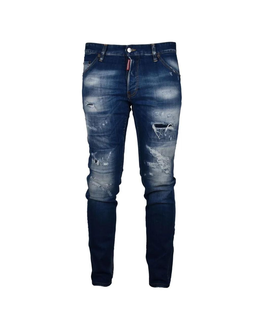 DSquared² Blue Cool Guy Distressed-Detail Skinny Jeans for men