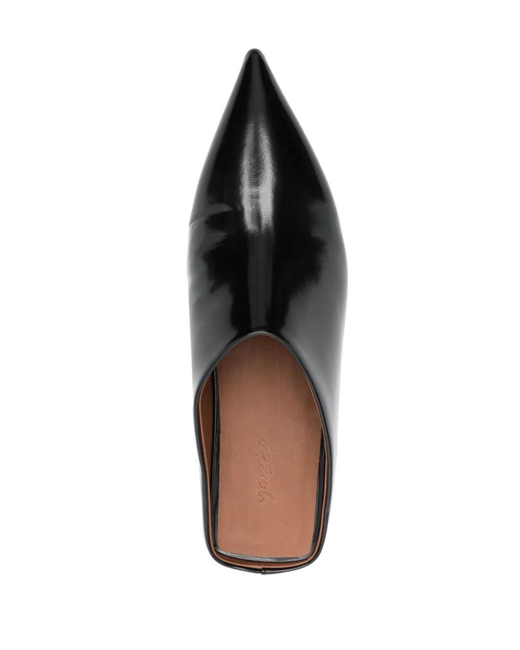 Marsèll Black Pointed-Toe Flat Leather Mules