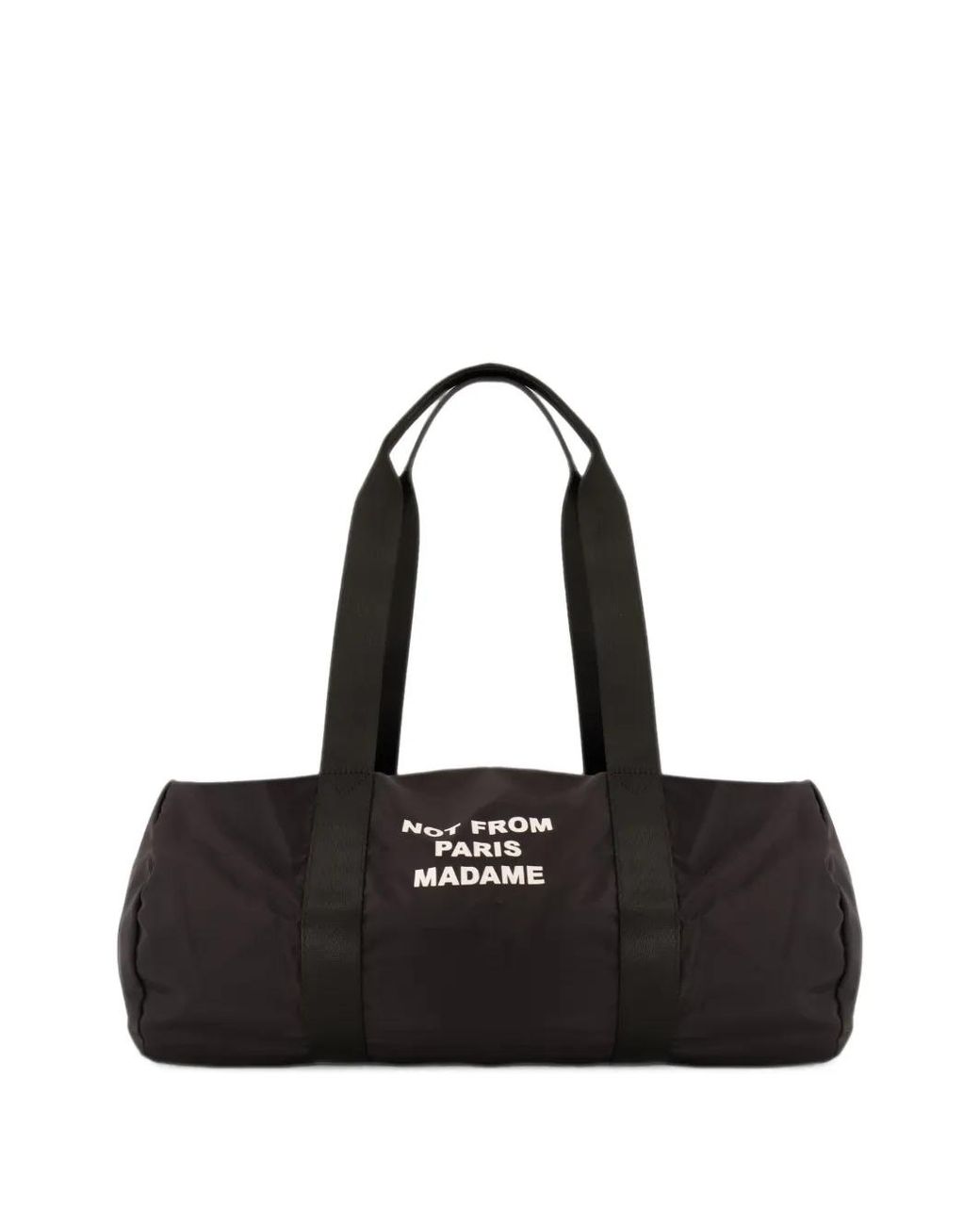 Drole de Monsieur Black Slogan-Print Holdall for men