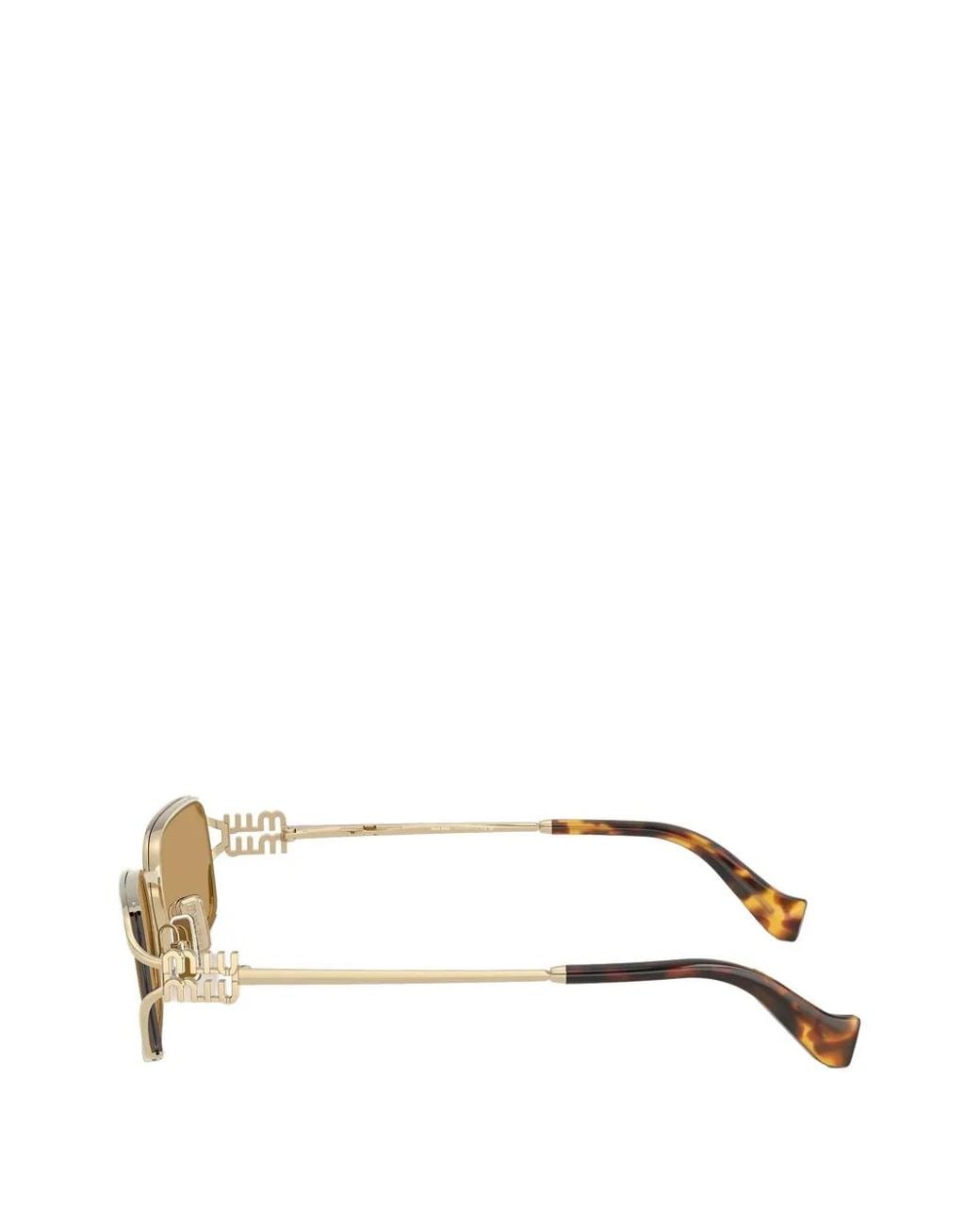 Miu Miu Metallic Lunettes De Soleil Rectangulaires À Logo