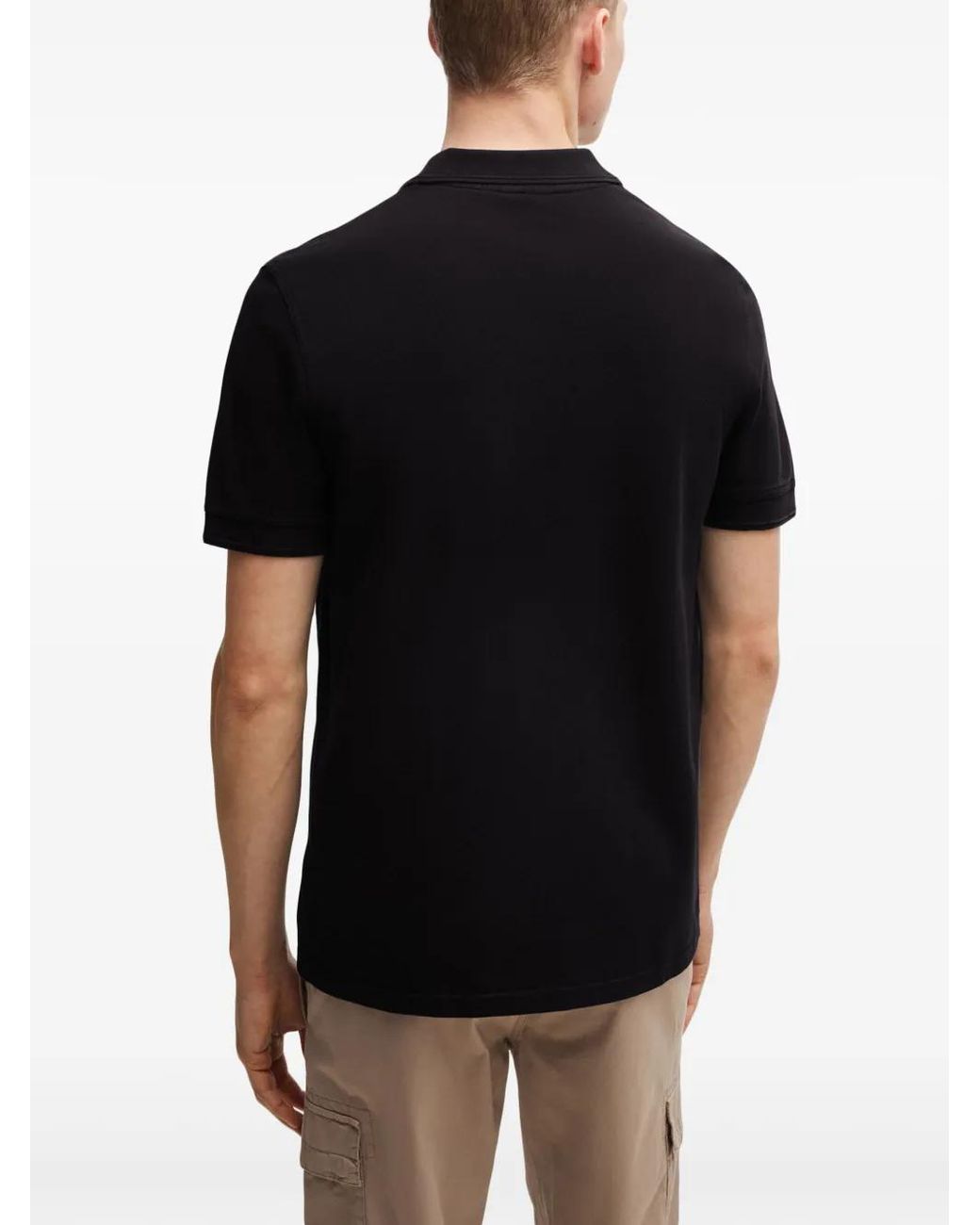 Boss Black Logo-Print Cotton Polo Shirt for men