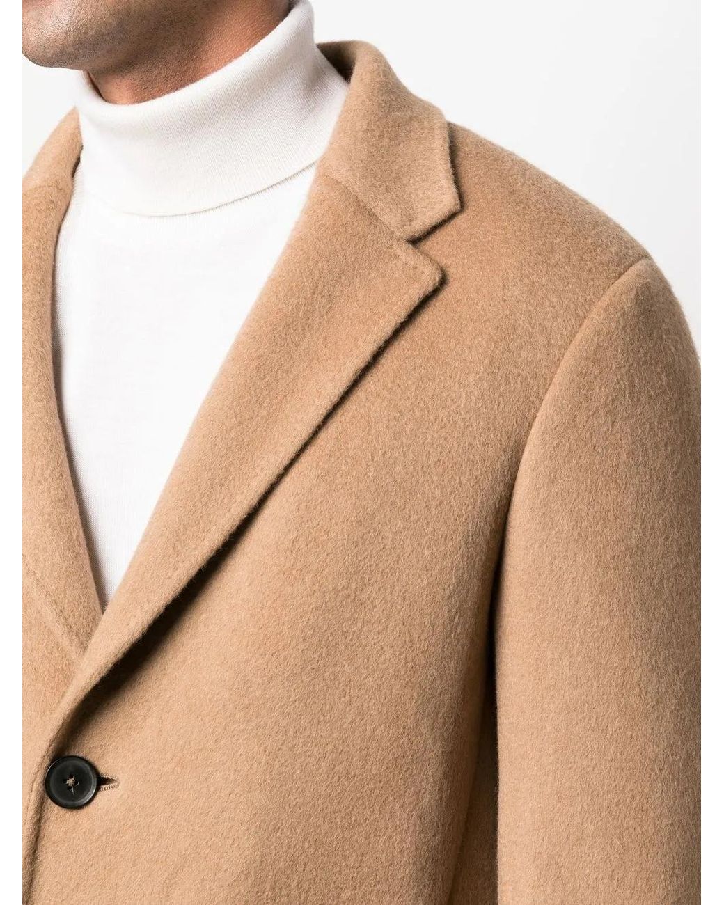 Zegna Natural Zip-Pocket Single-Breasted Coat for men