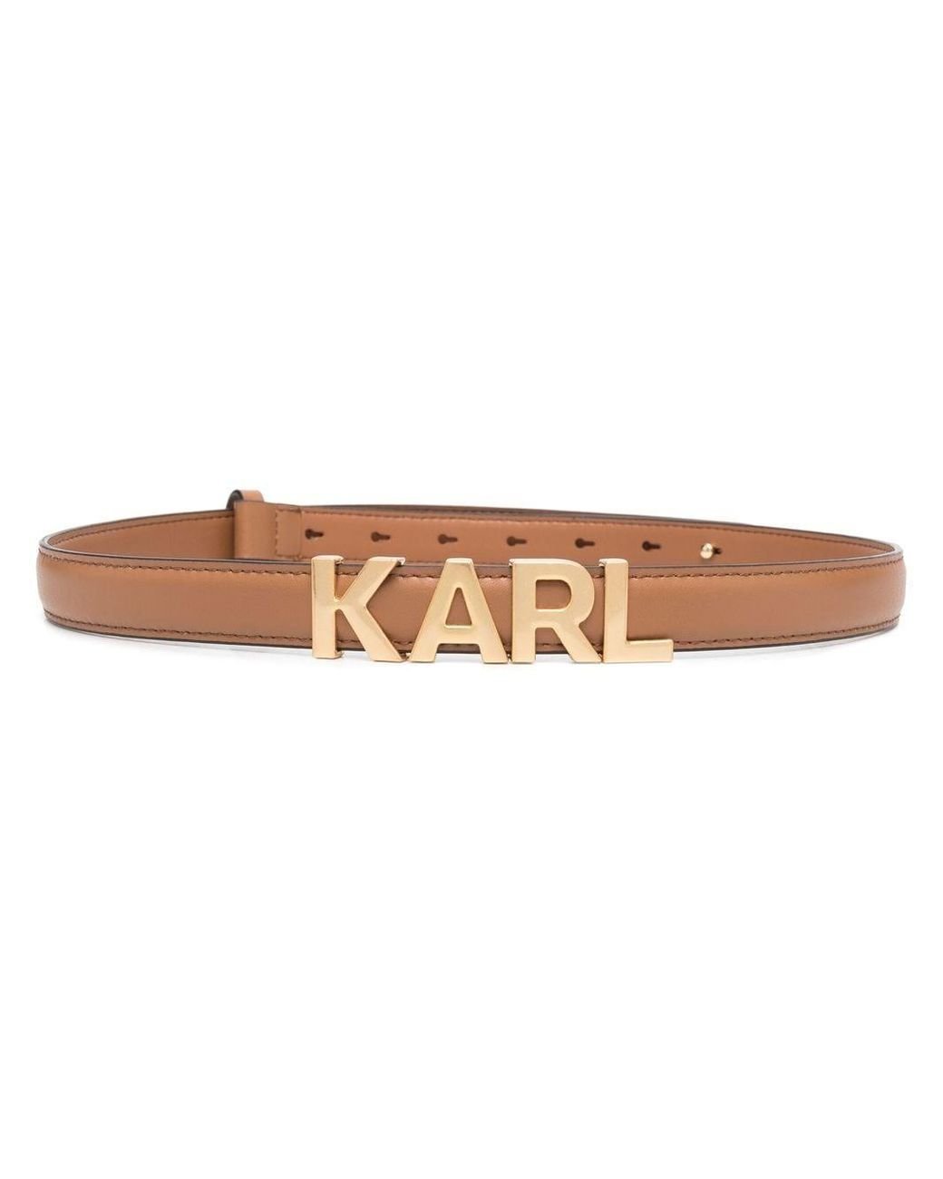 Karl Lagerfeld K/letters Leather Belt in Brown | Lyst