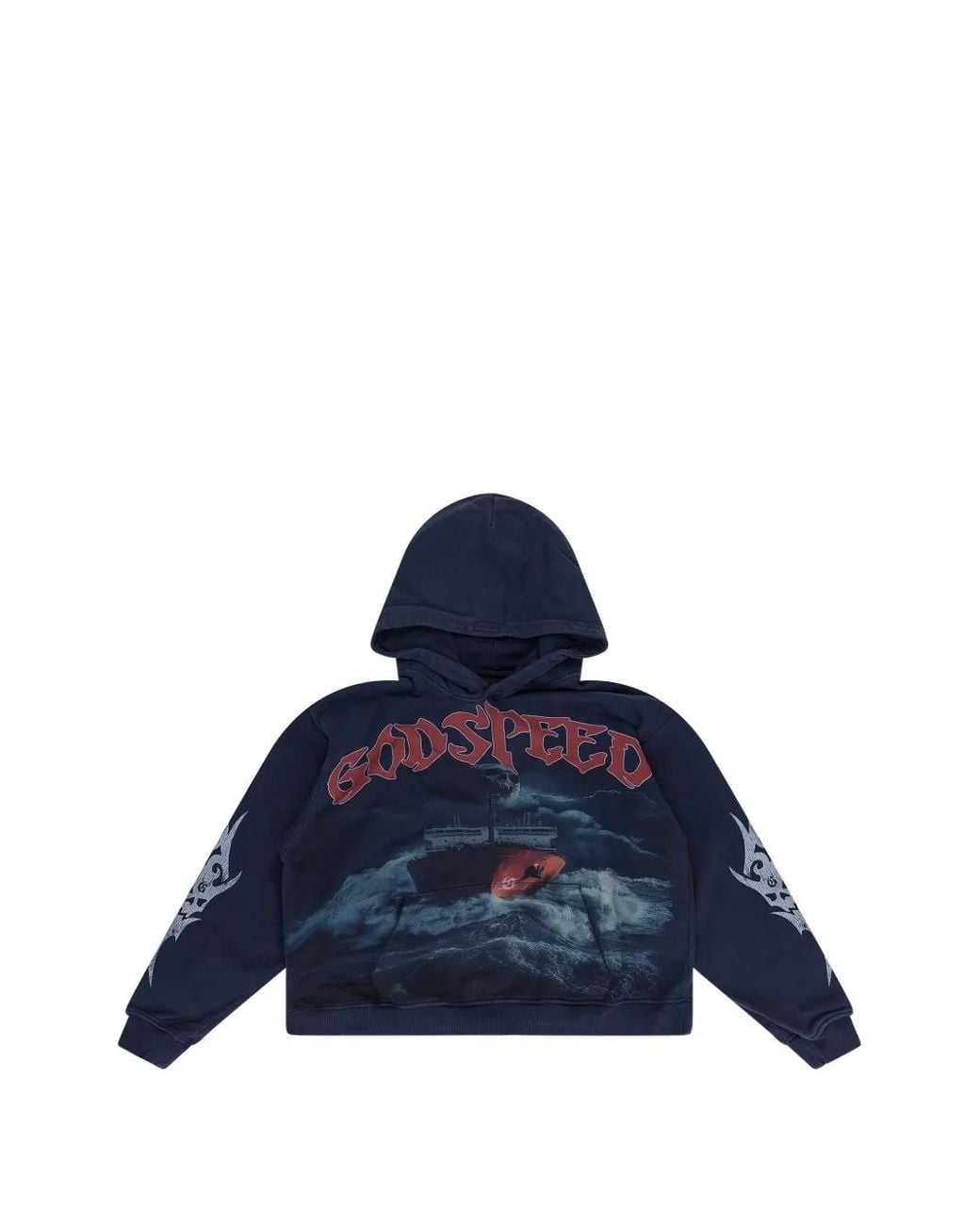Godspeed Blue Graphic-Print Hoodie for men