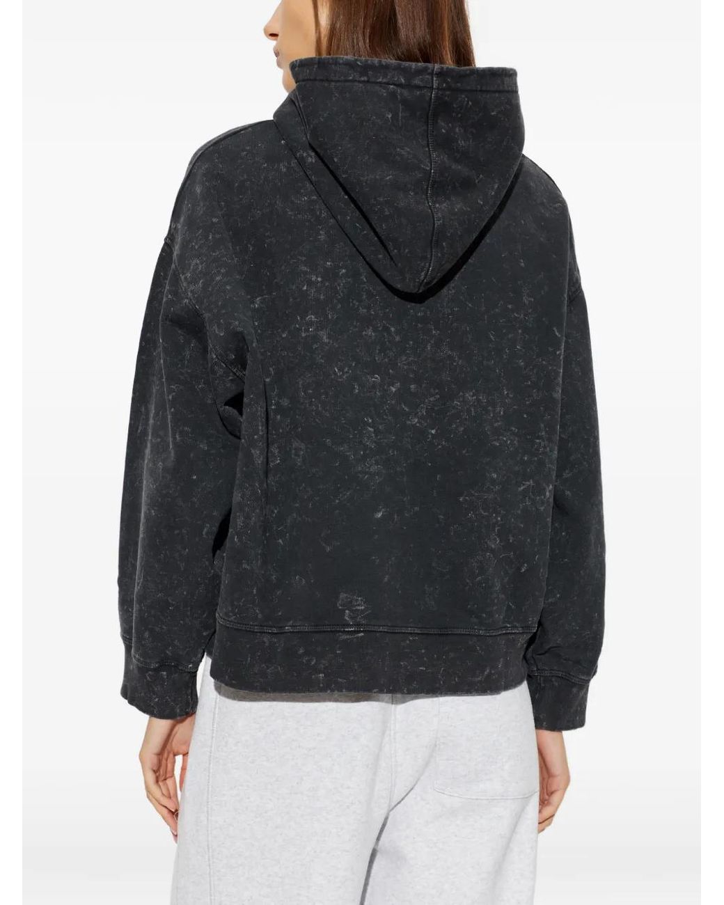 Ganni Black Hoodie En Coton À Imprimé Graphique