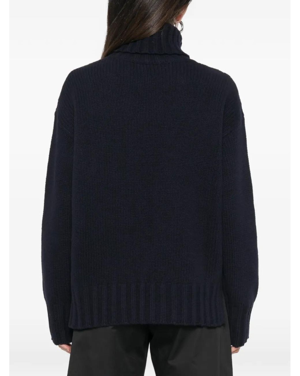 Jucca Black Roll-Neck Ribbed-Trim Sweater