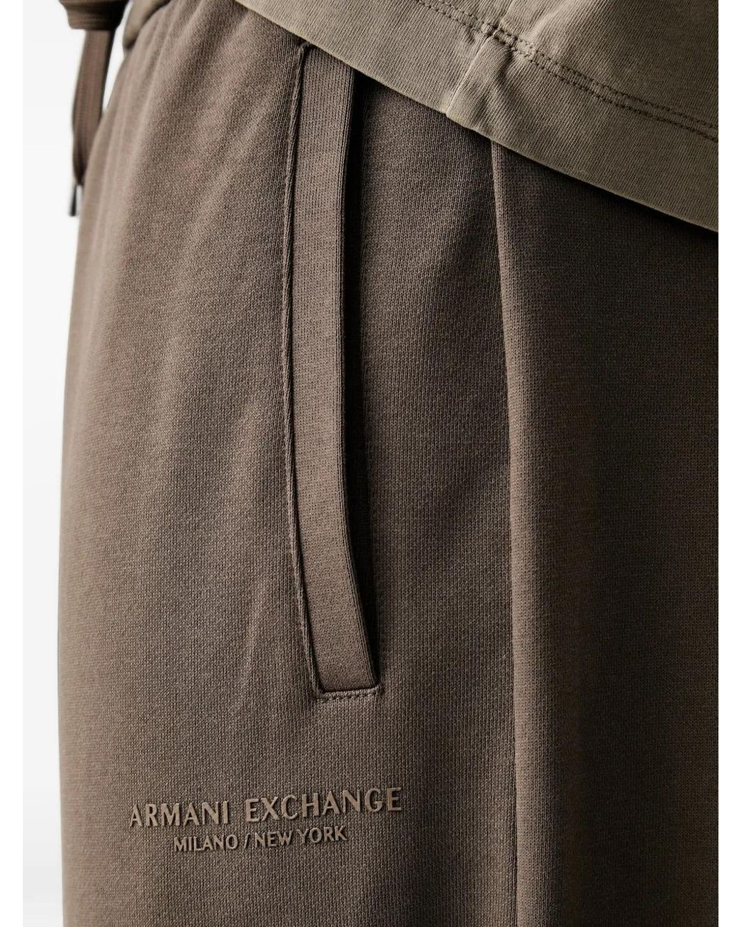 ARMANI EXCHANGE Natural Logo-Print Drawstring Track Pants for men
