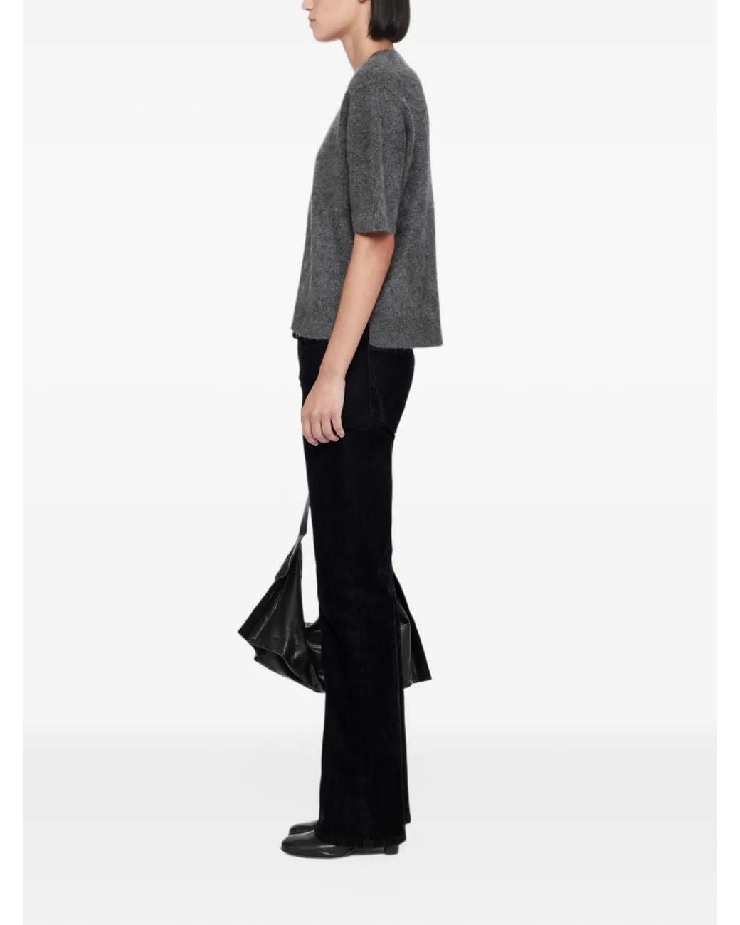 AllSaints Gray Ada Cashmere Relaxed-Fit T-Shirt