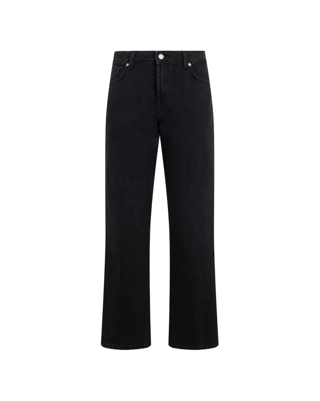 7 For All Mankind Black Calie Straight-Leg Jeans