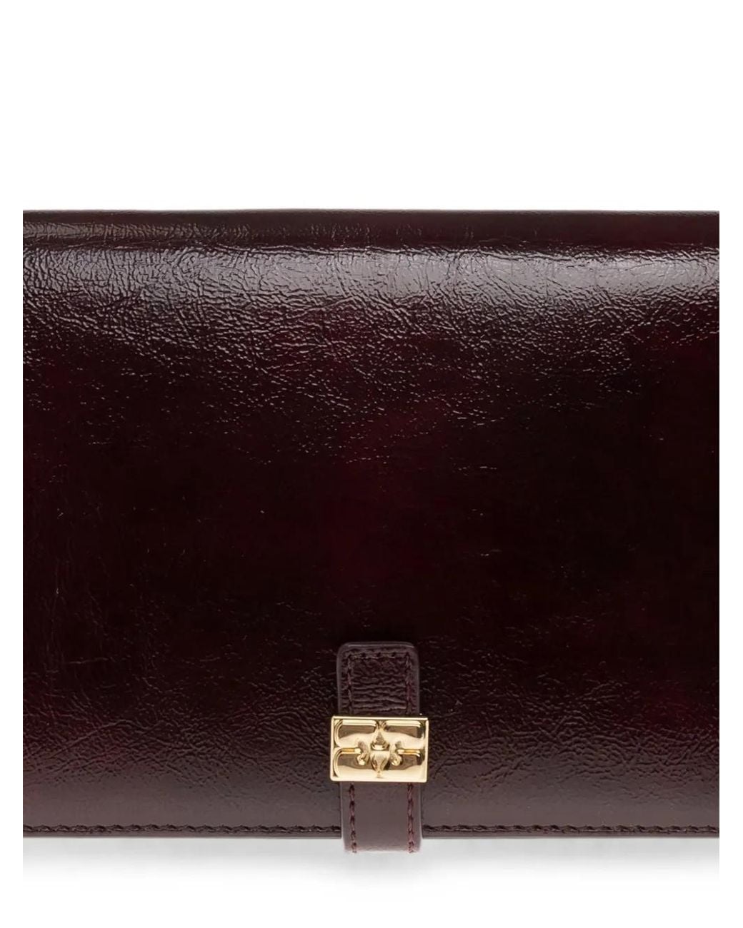 Ganni Purple Logo-Plaque Wallet