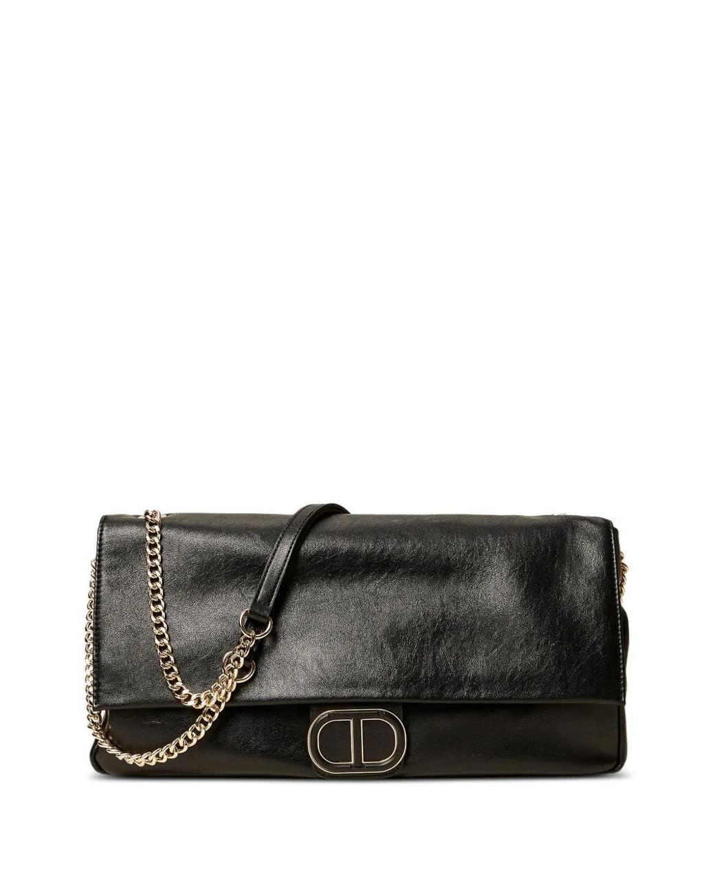 Twinset Black Chain Logo-Plaque Shoulder Bag