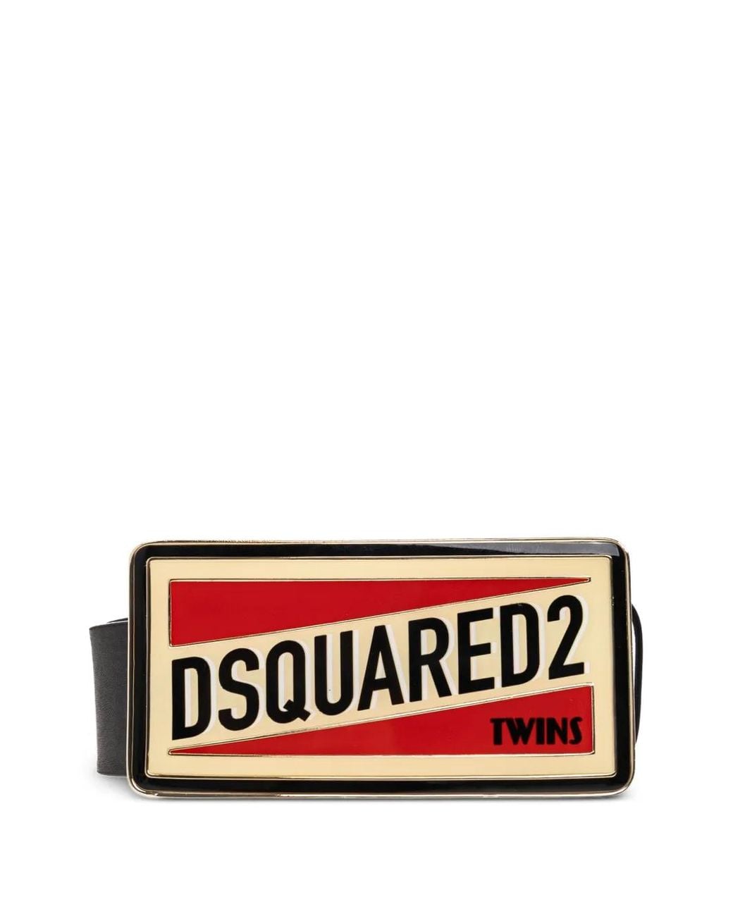 DSquared² Red Logo Plaque Belt for men