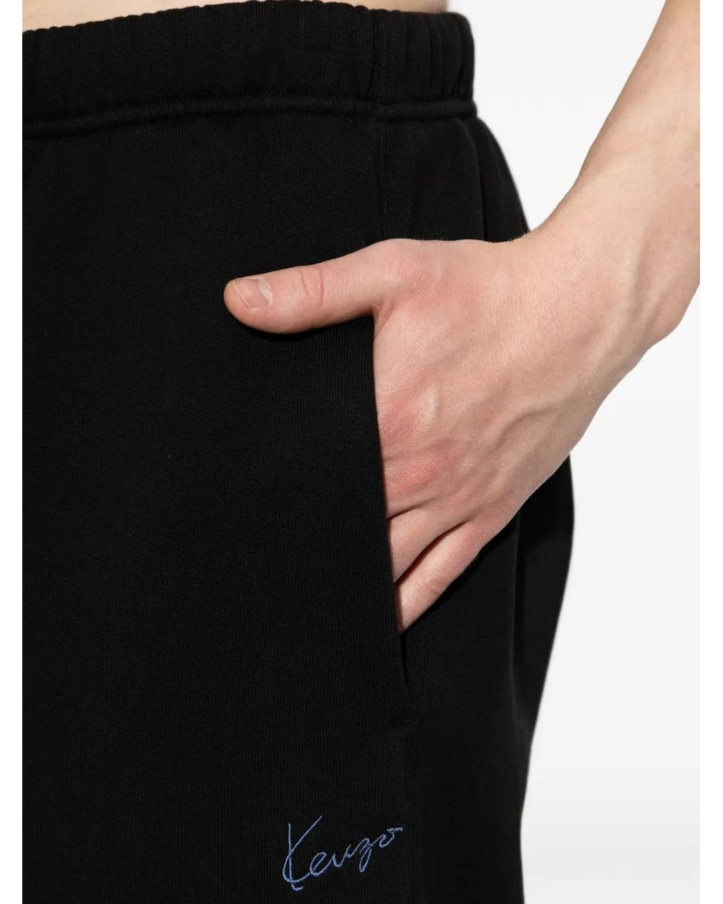 KENZO Black Sweatpants With Embroidered Logo for men