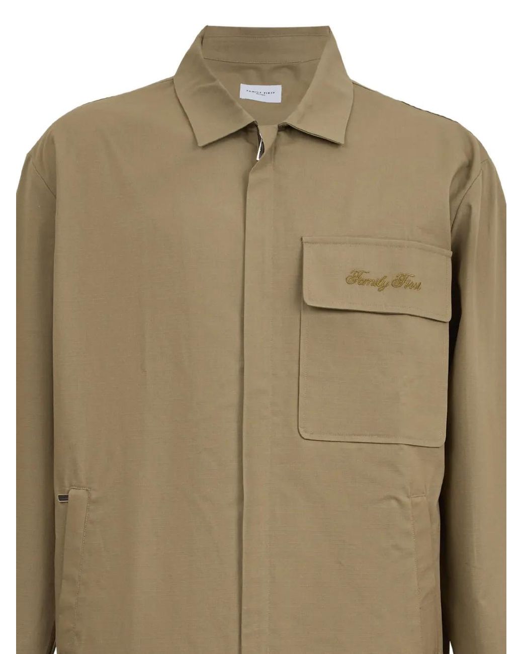FAMILY FIRST Natural Chest-Pocket Shirt Jacket for men