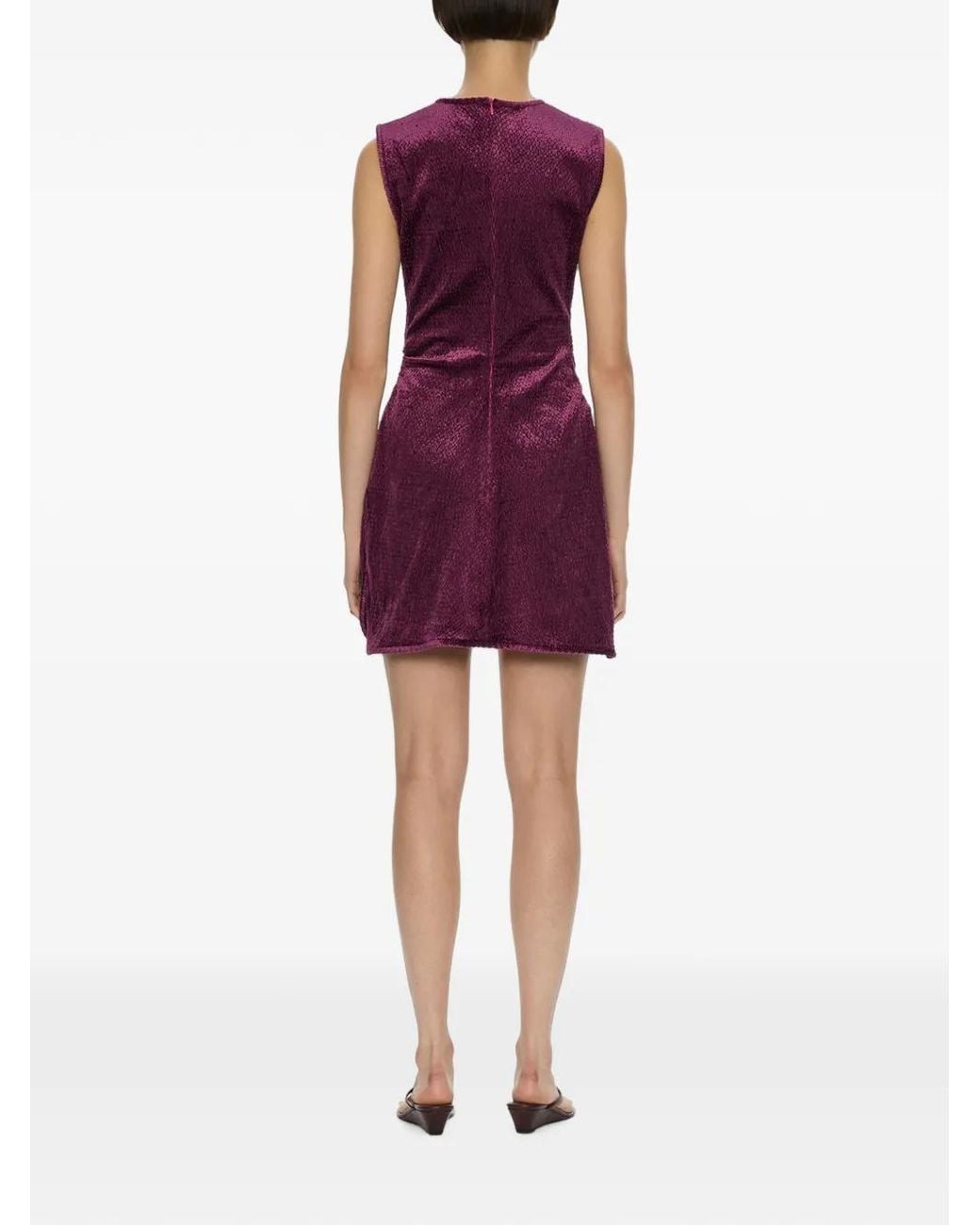 Christopher Esber Purple Loophole Cut-Out Mini Dress