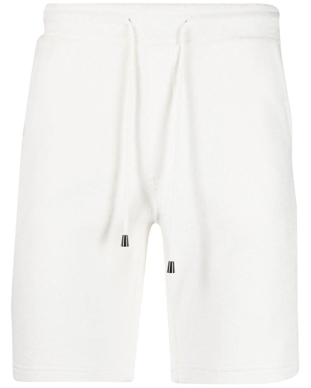 Altea Drawstring-waist Flannel Shorts in White for Men - Lyst