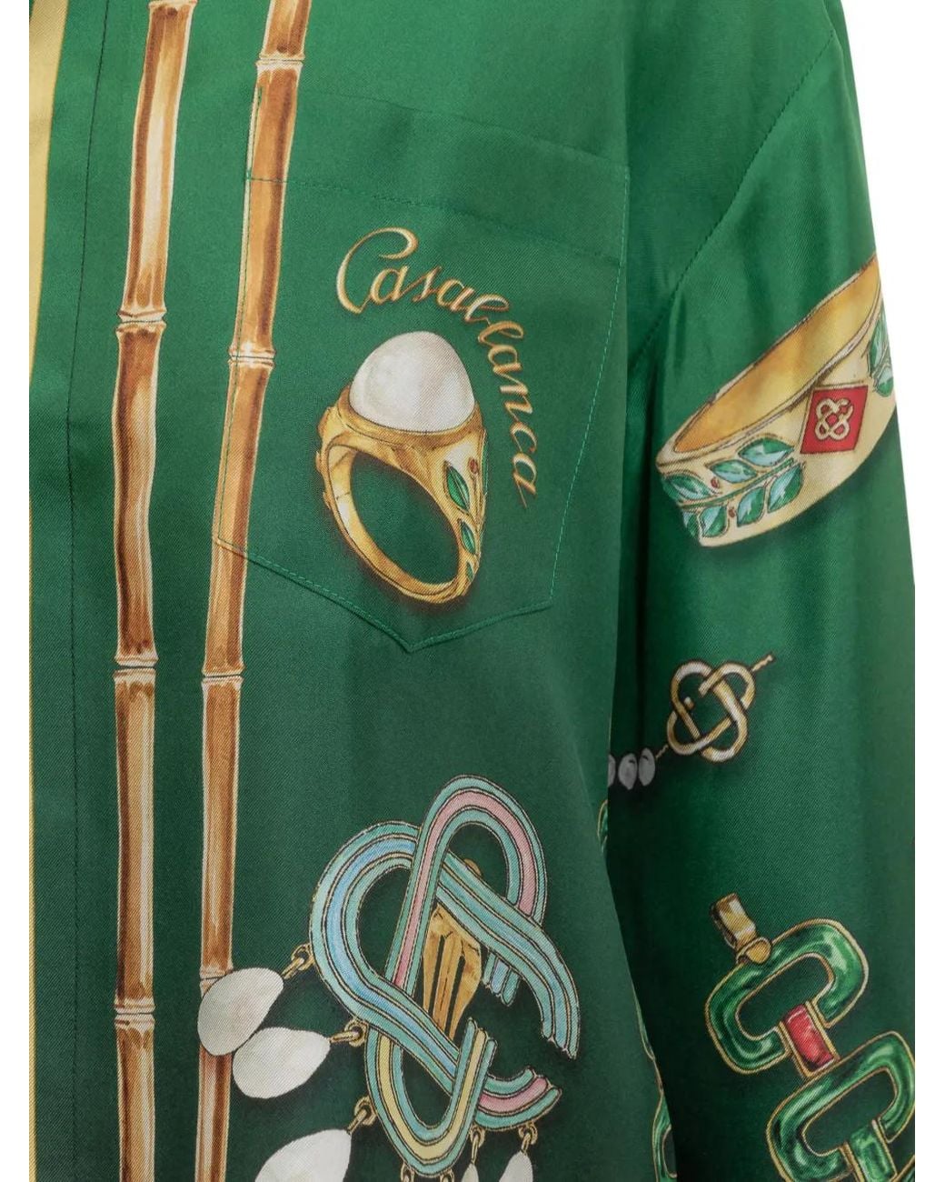 Casablanca Green La Boîte A Bijoux Silk Shirt