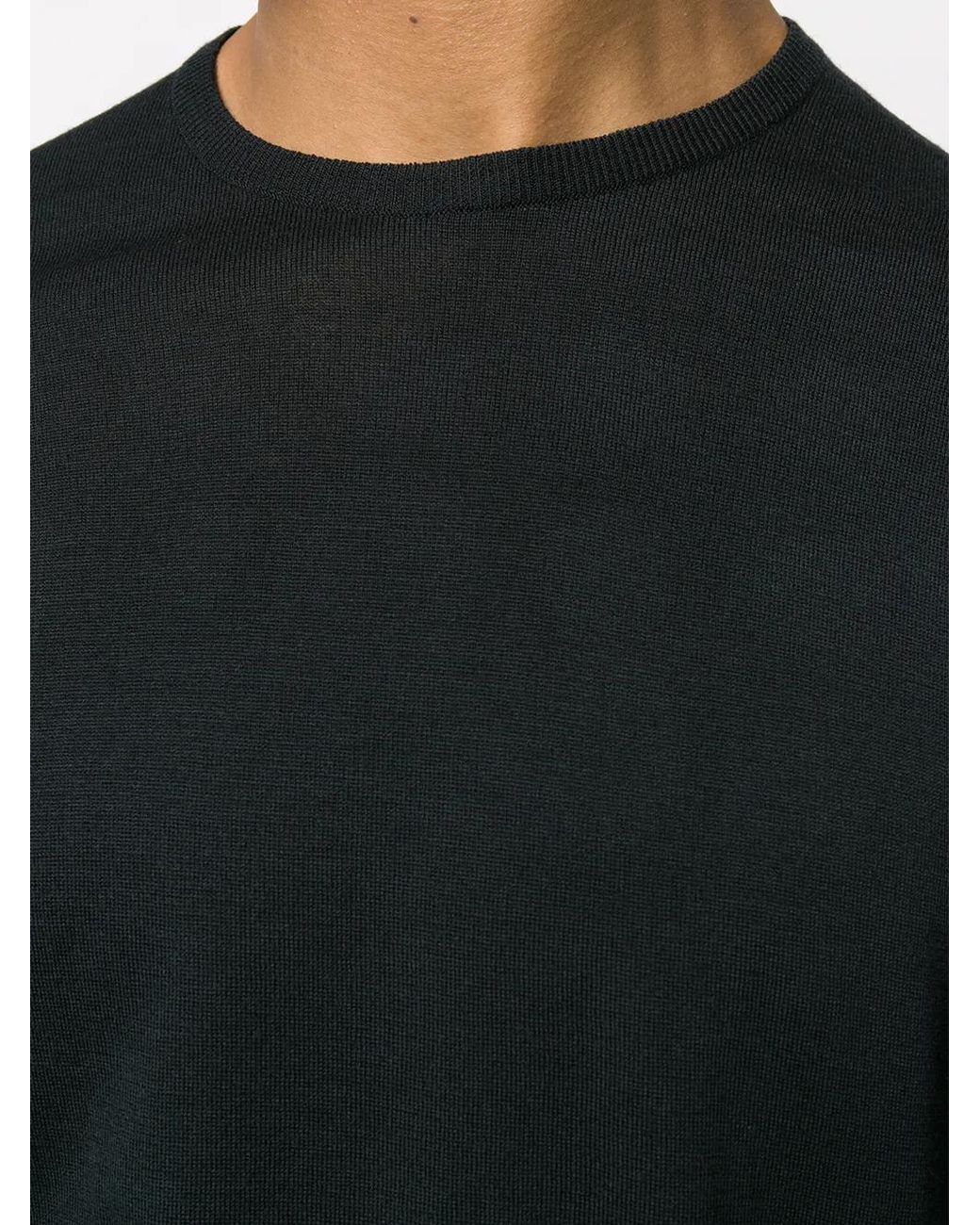 John Smedley Black Lundy Crew Neck Jumper for men