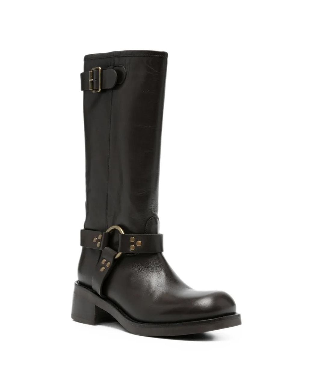 P.A.R.O.S.H. Black Buckle-Strap Studded Boots