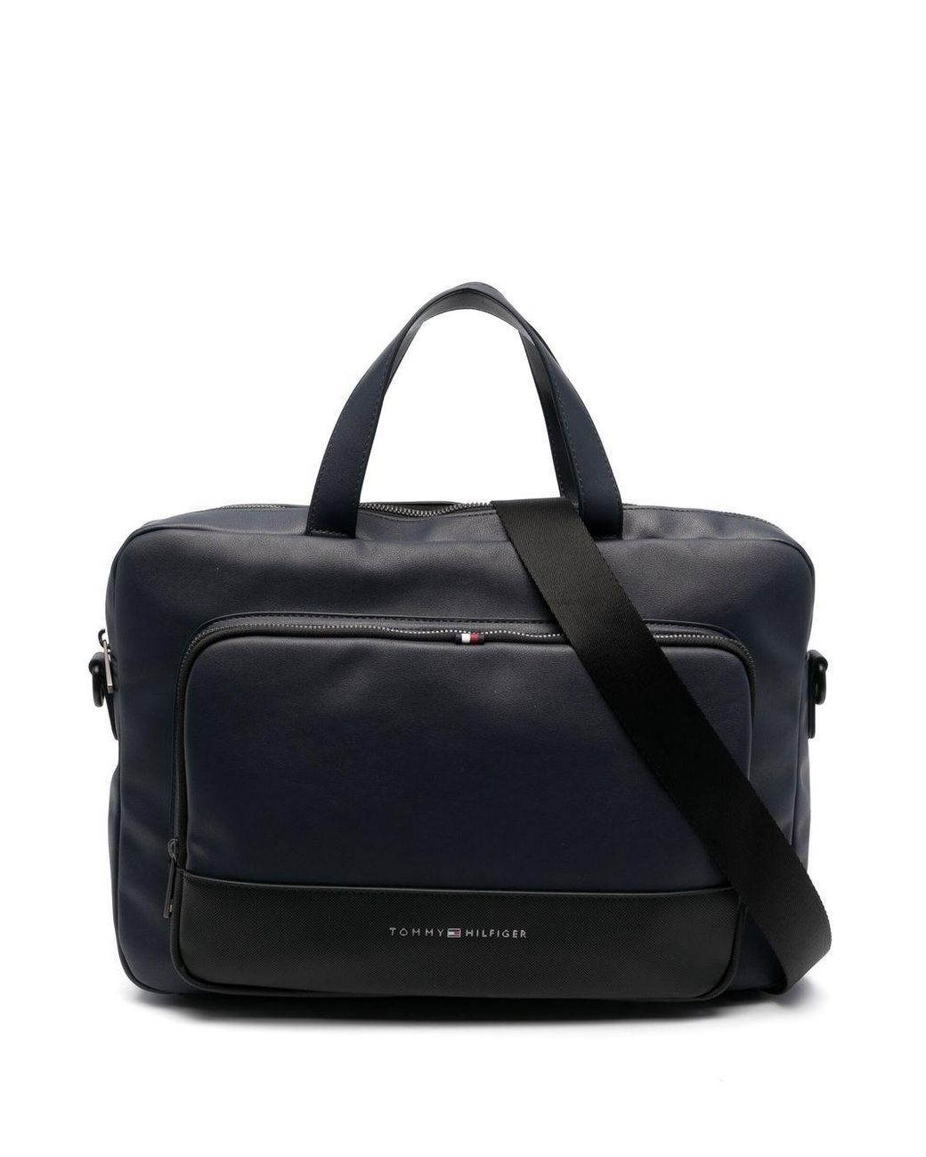 Tommy Hilfiger Logo-plaque Laptop Bag in Black for Men | Lyst