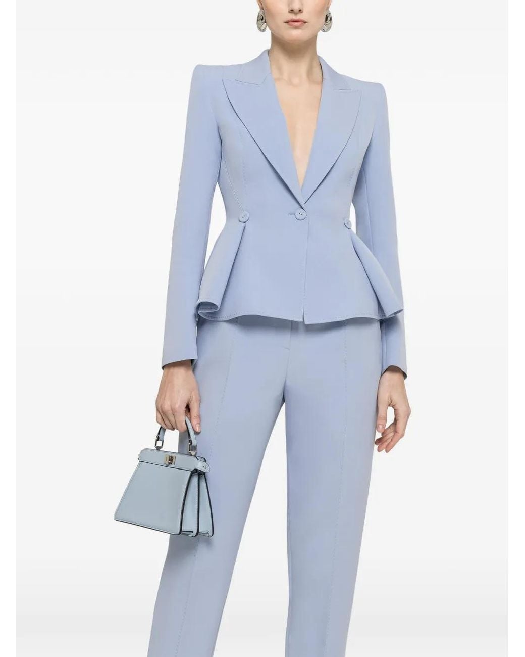 Nissa Blue Single-Breasted Blazer