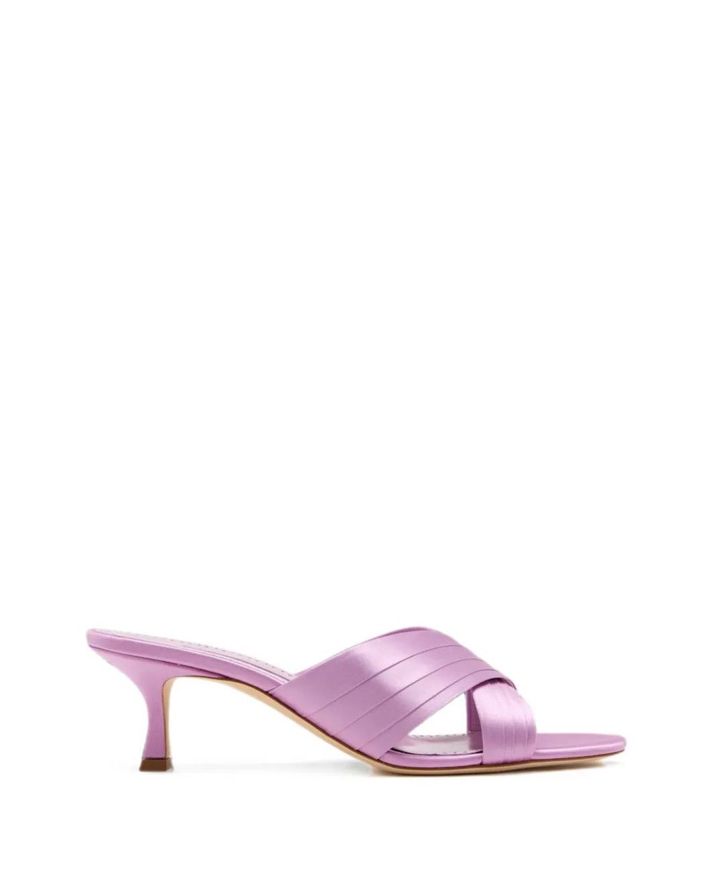 Manolo Blahnik Pink Criss-Cross Strap Mules