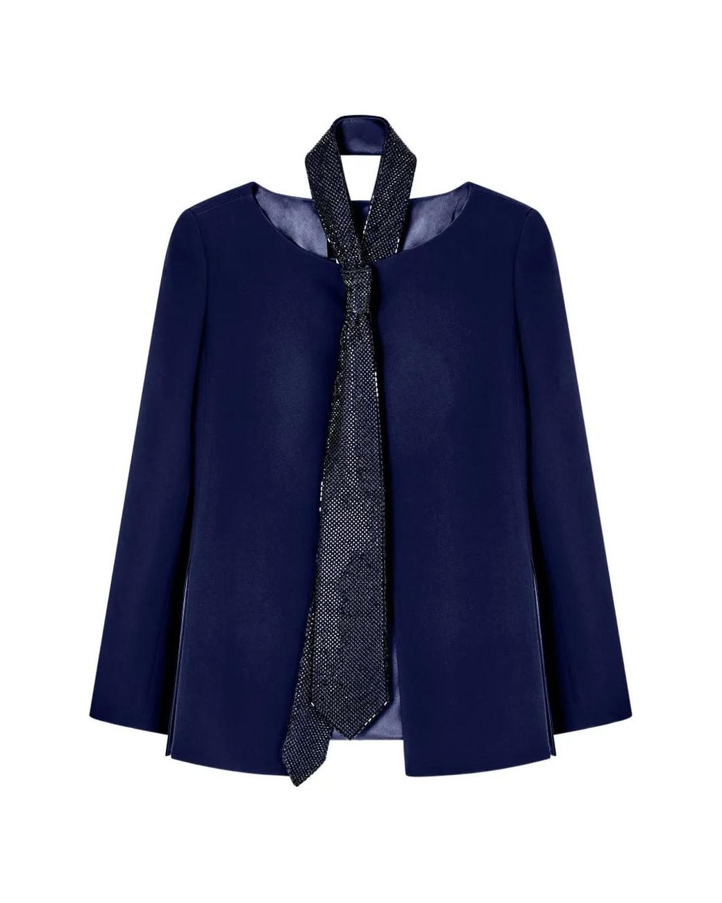 Giorgio Armani Blue Sequin Tie Jacket