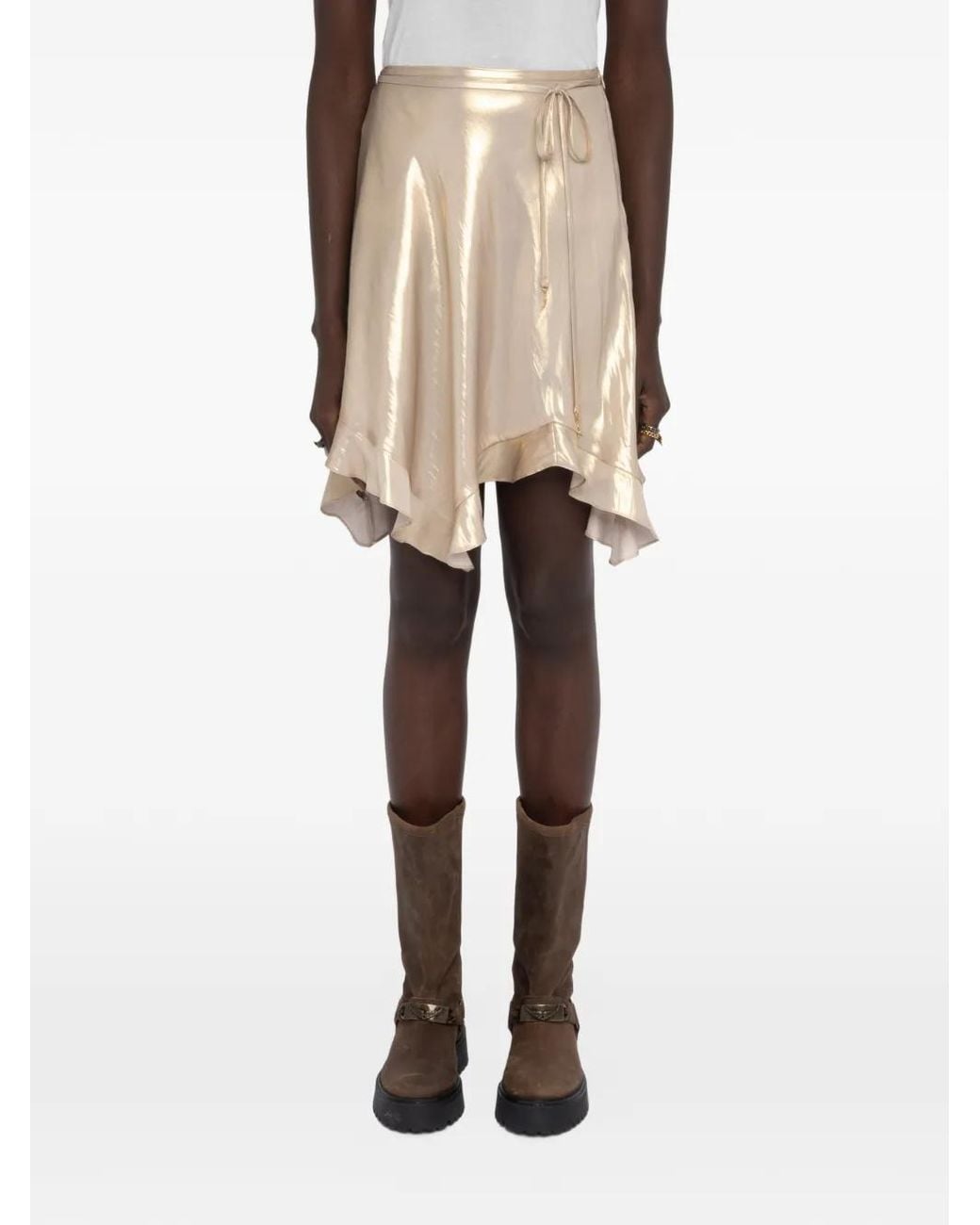 Zadig & Voltaire White Jetos Satin Skirt