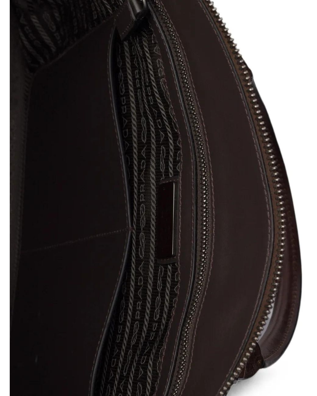 Prada Brown Leather Tote Bag for men