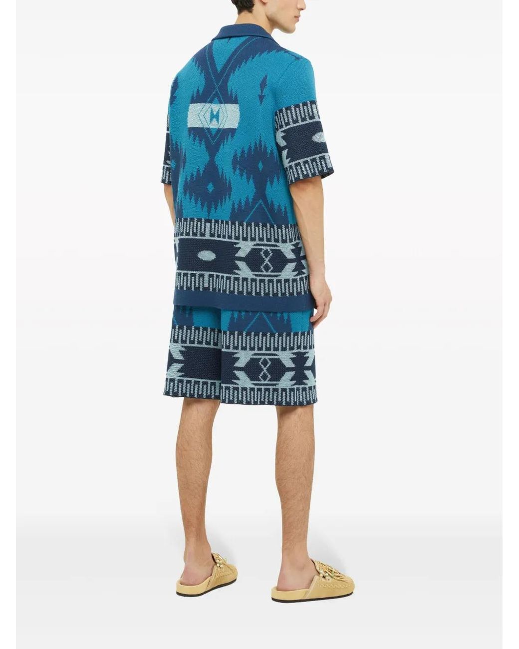 Alanui Blue Icon Jacquard Piqué Shirt for men