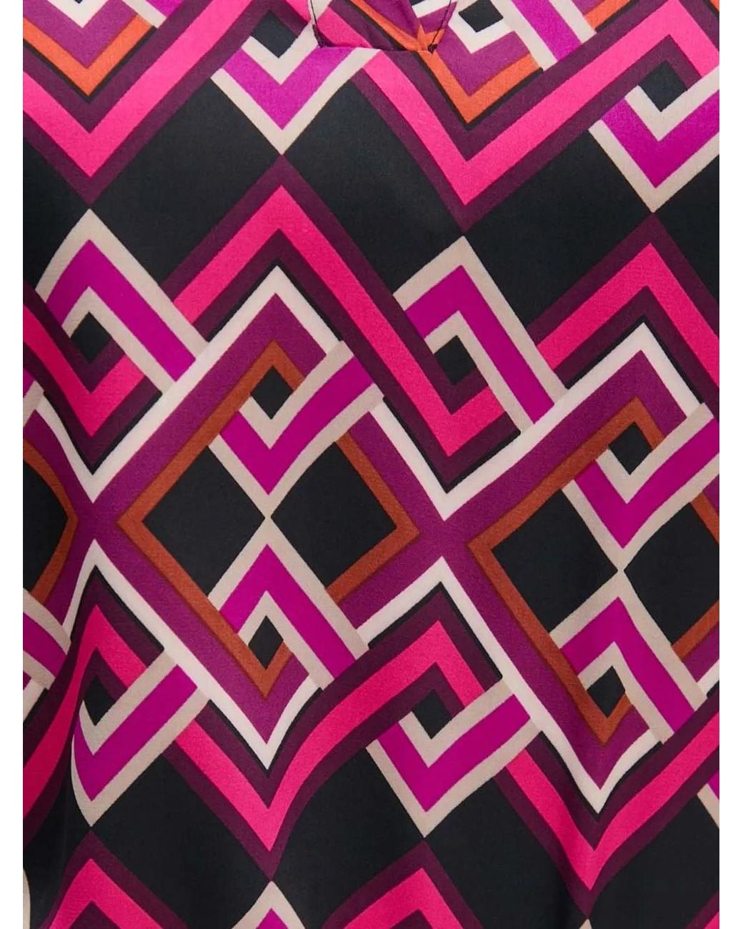 Joseph Ribkoff Blue Geometric-Print V-Neck Blouse