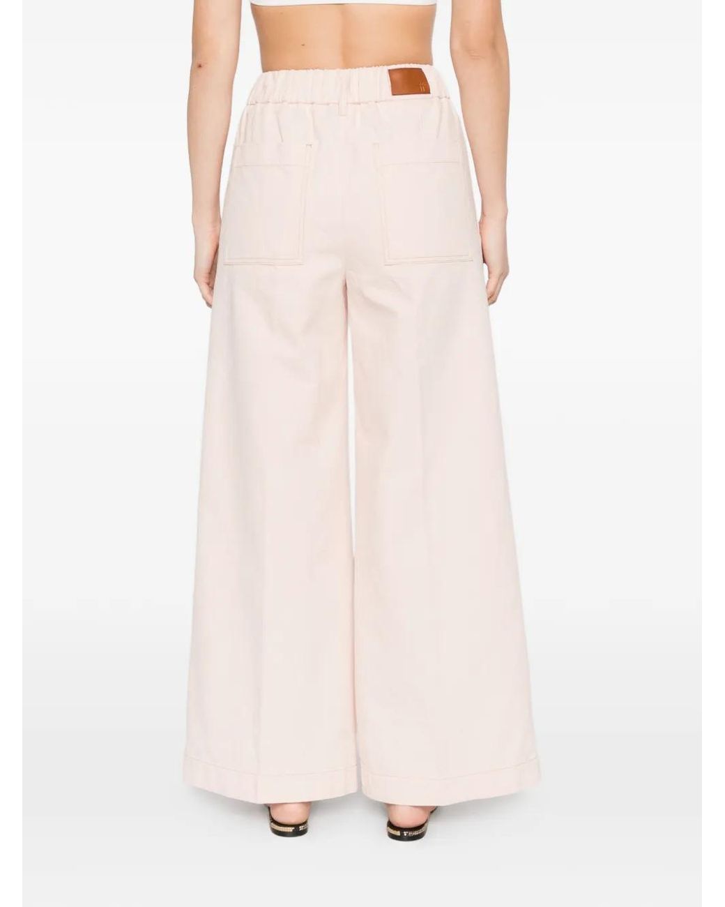 Forte_forte White Elastic-Waist Palazzo Pants
