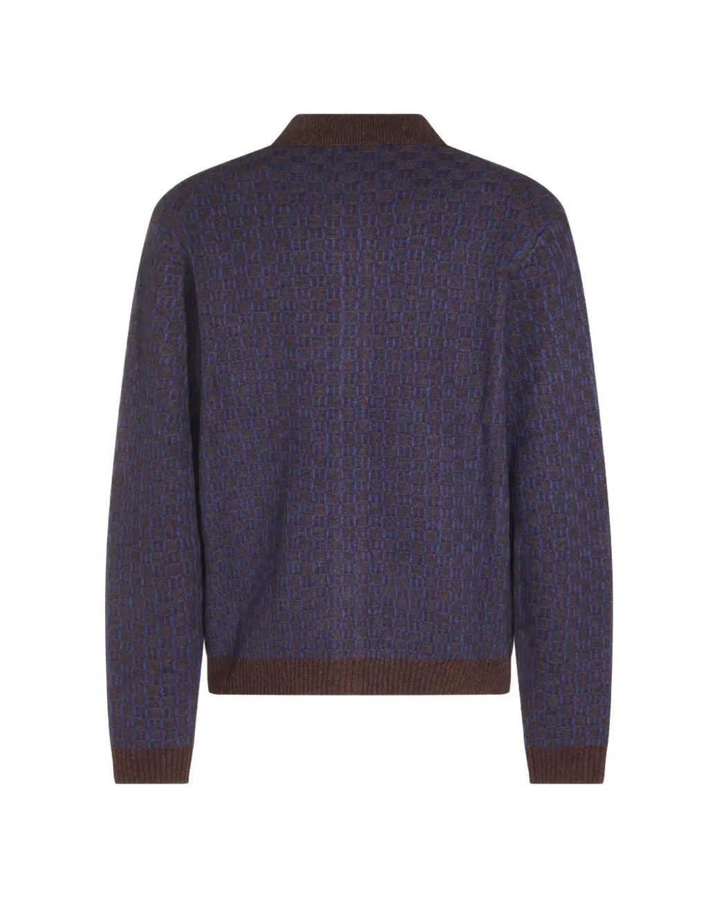 NN07 Blue Thor Checked Button-Up Cardigan for men