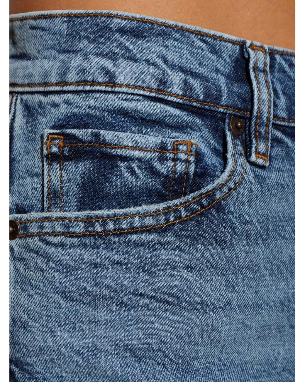 FRAME Blue Arrow Faded-Effect Five-Pocket Jeans