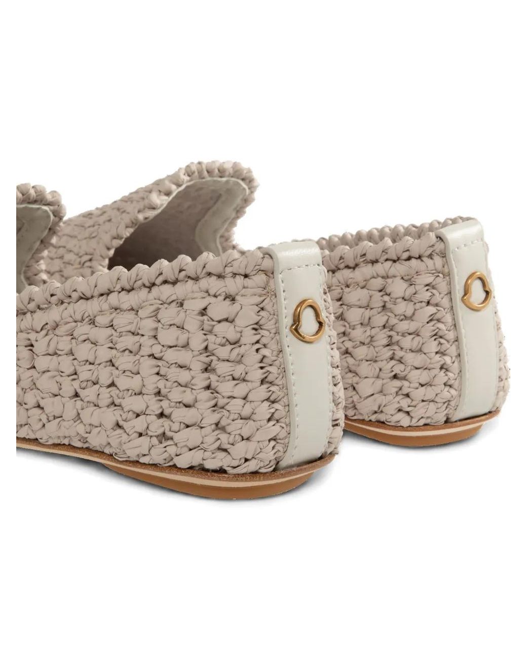 Moncler Brown Braided Slip-On Loafers