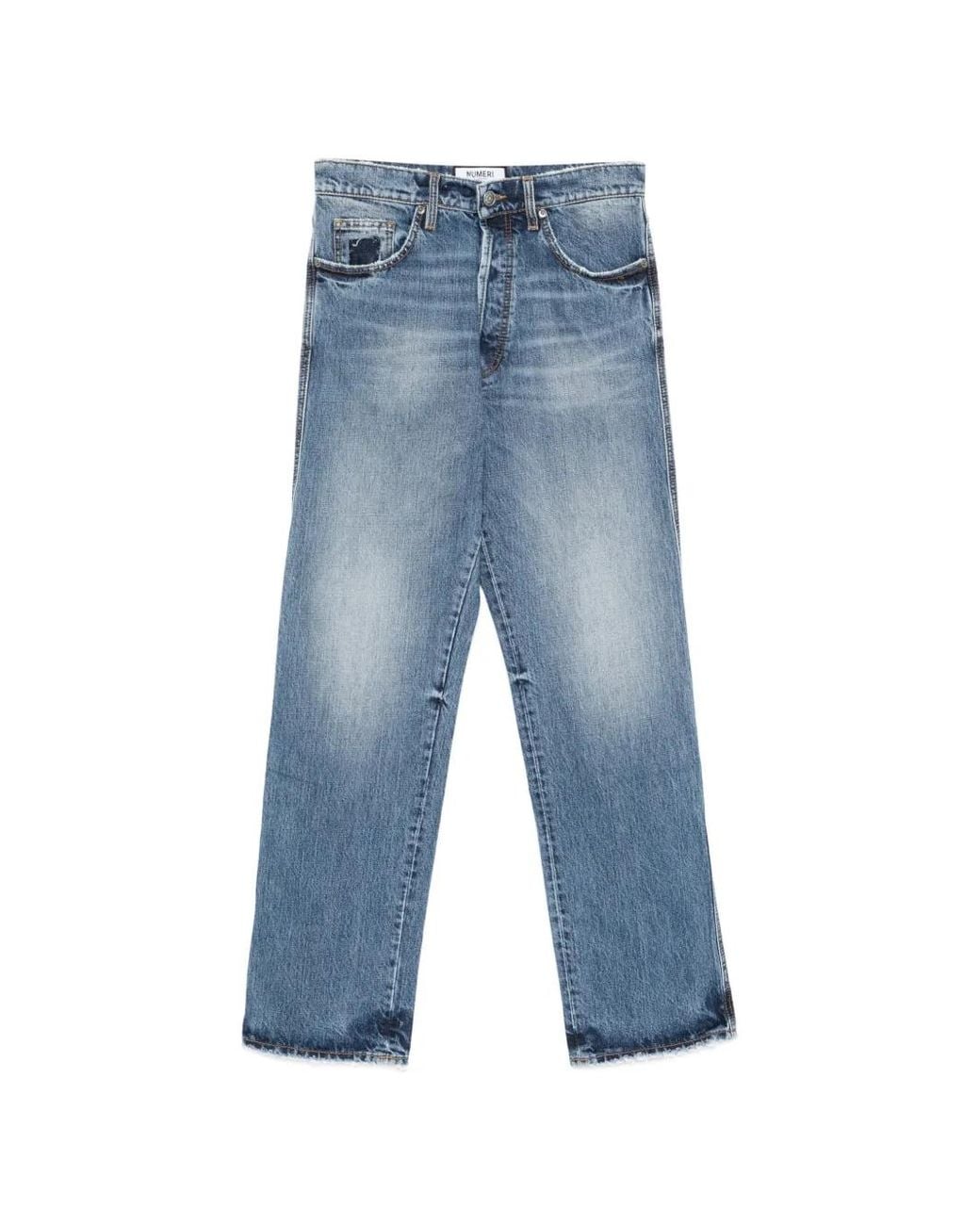 NUMERIS Blue Distressed Denim Jeans for men