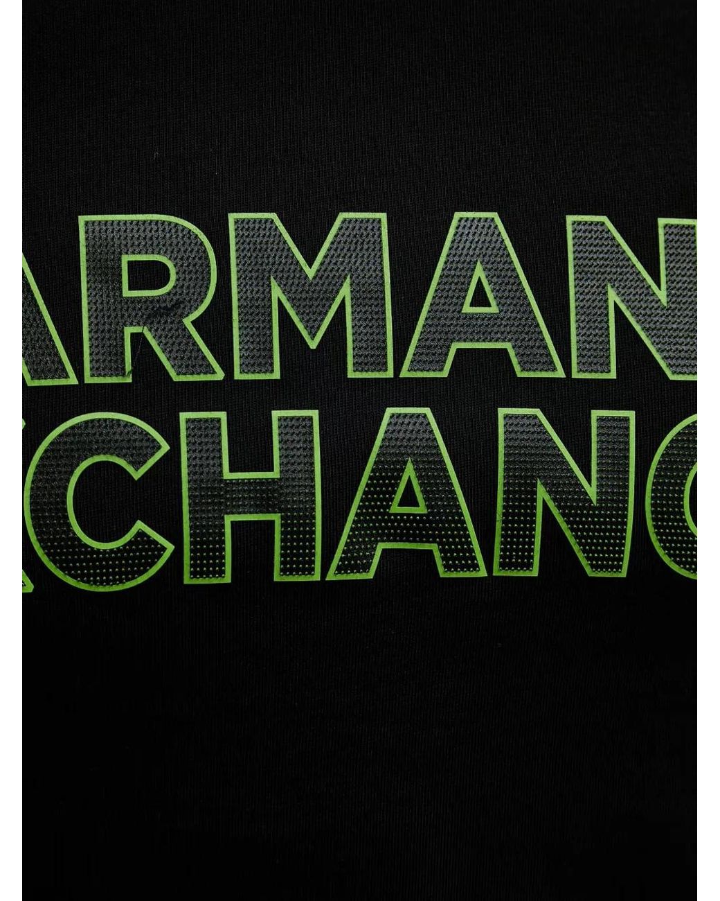 ARMANI EXCHANGE Black Logo-Print T-Shirt for men