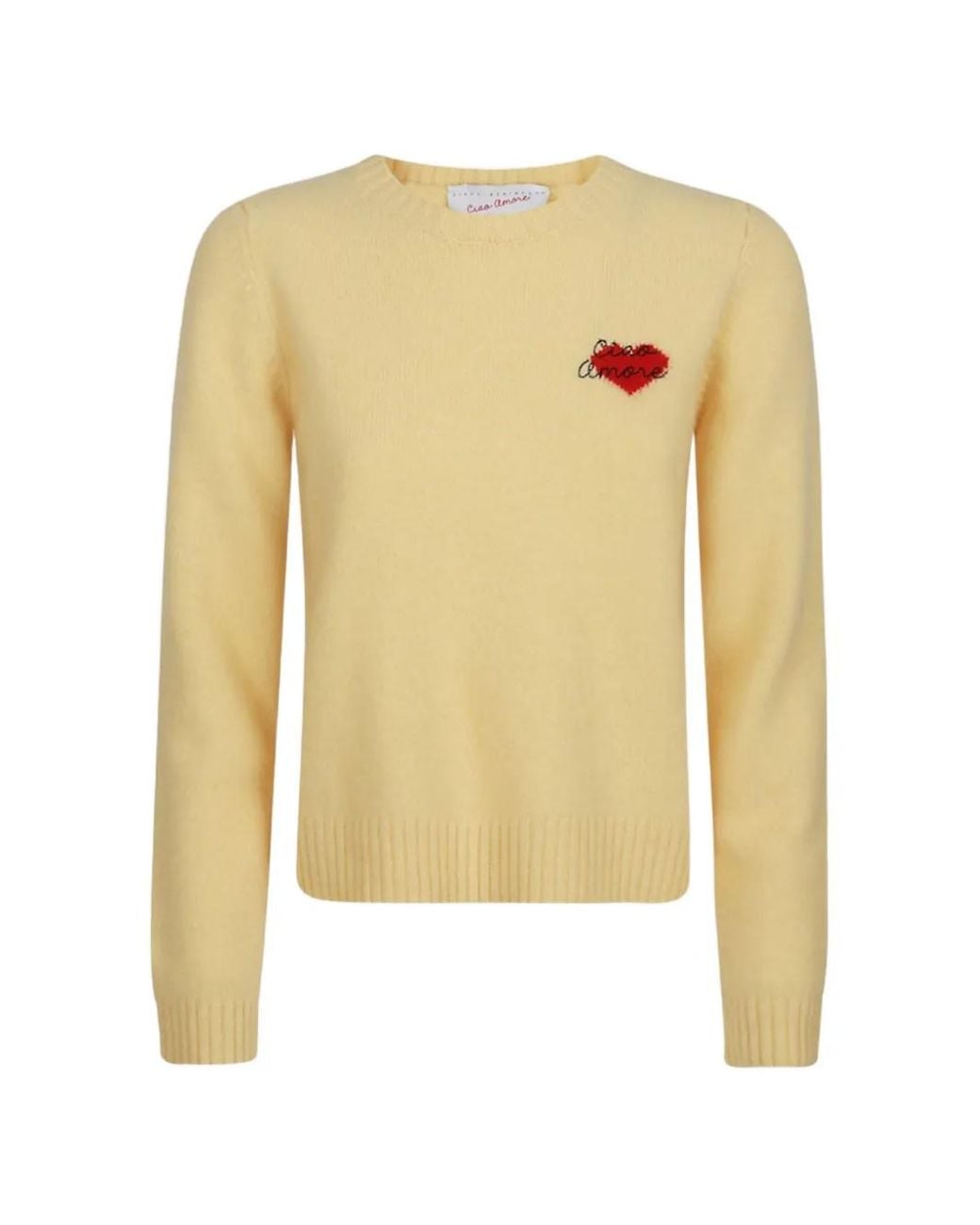 Giada Benincasa White Heartbeat Crew-Neck Sweater