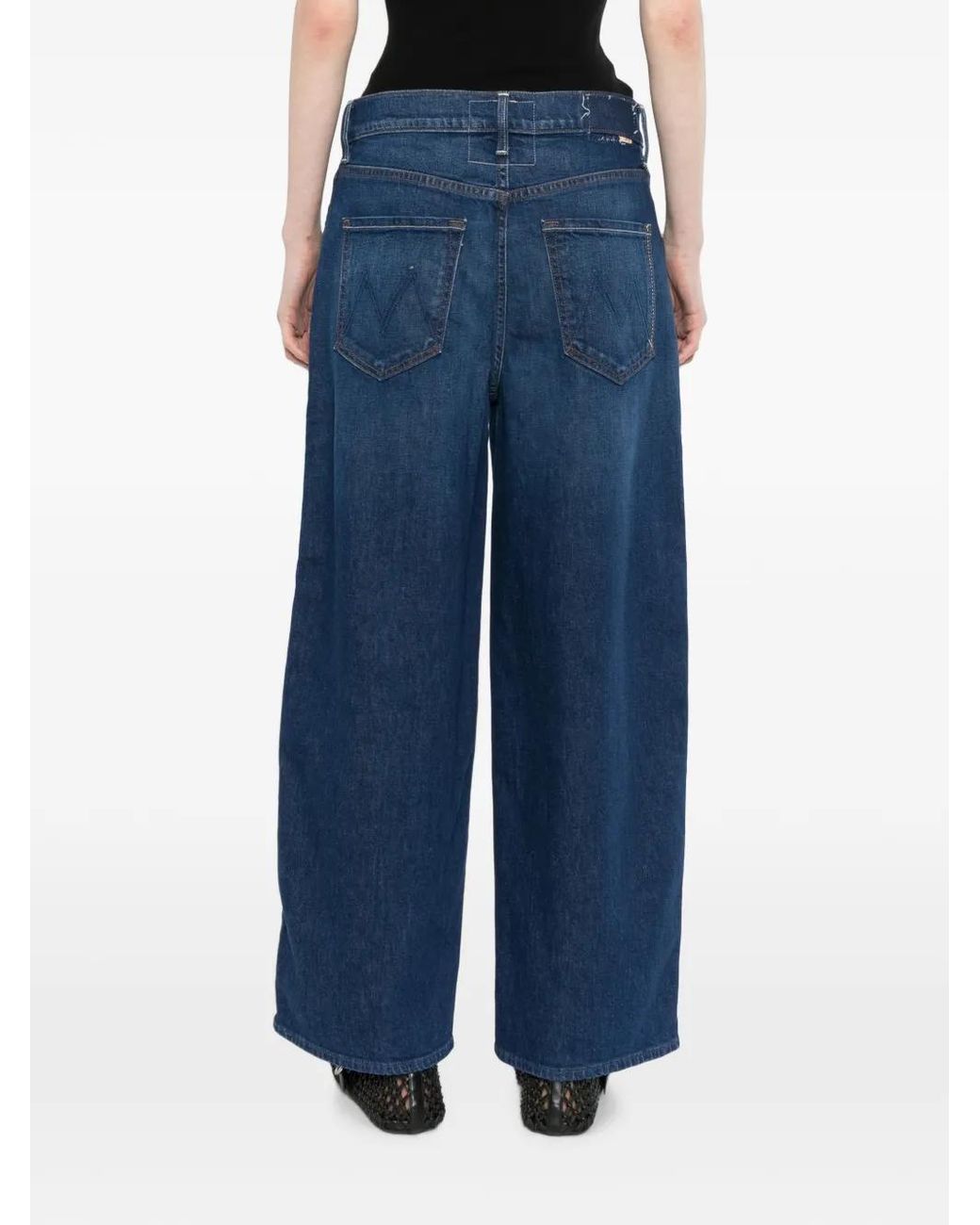 Mother Blue Classic Five Pockets Wide-Leg Jeans