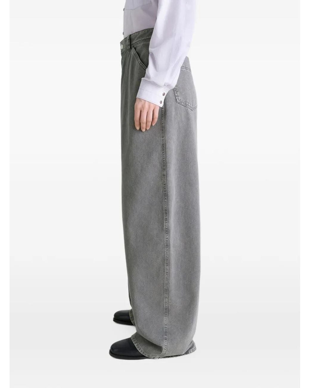 Lemaire Gray Snow-Wash Tapered Trousers