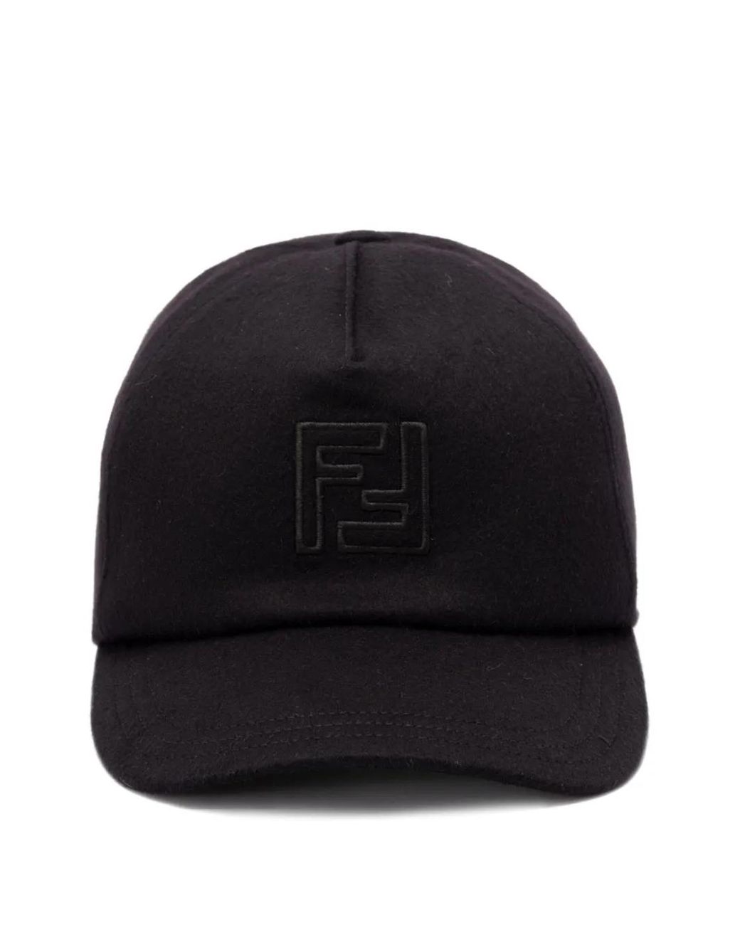 Fendi Black Logo-Embroidered Cap for men