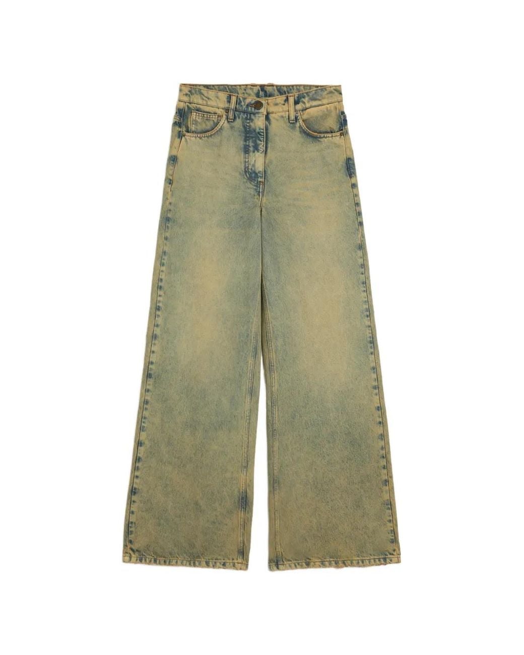 Momoní Green Aoki Wide-Leg Jeans