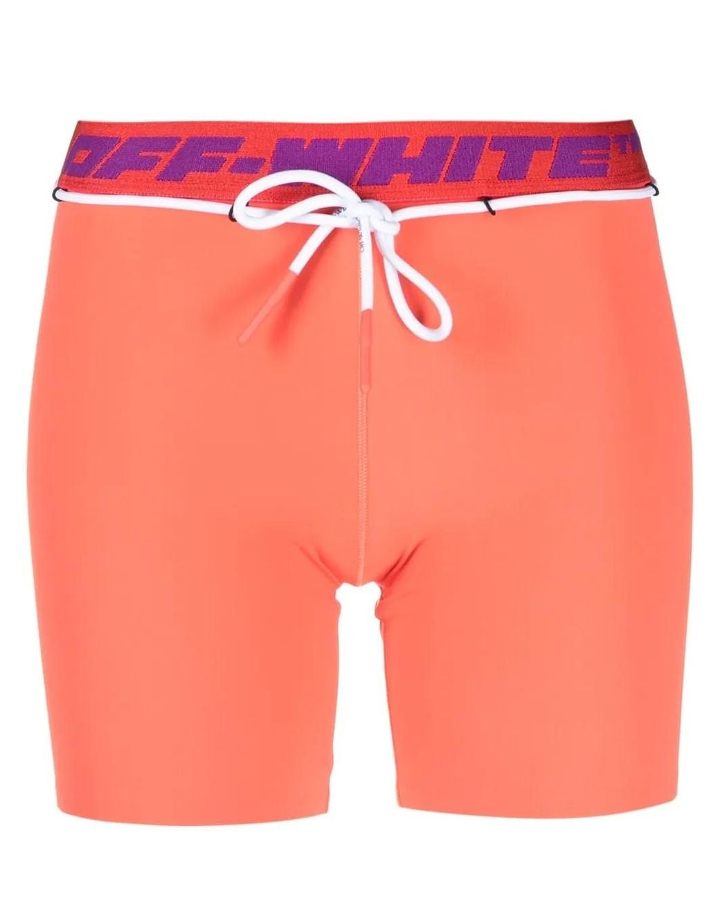 Off-White c/o Virgil Abloh Orange Short De Sport À Bande Logo