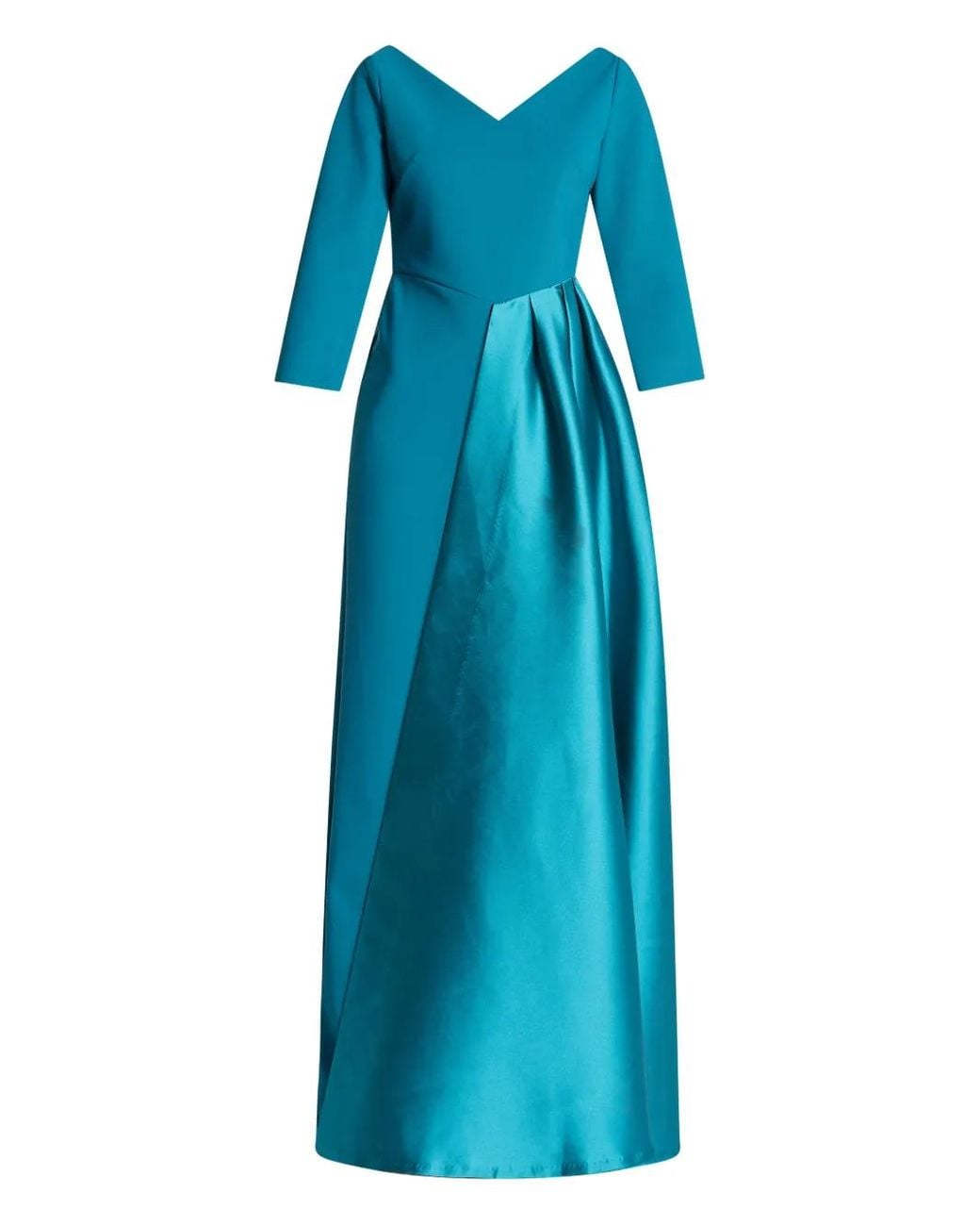 Greta Constantine Blue Robe Longue Percier À Col V