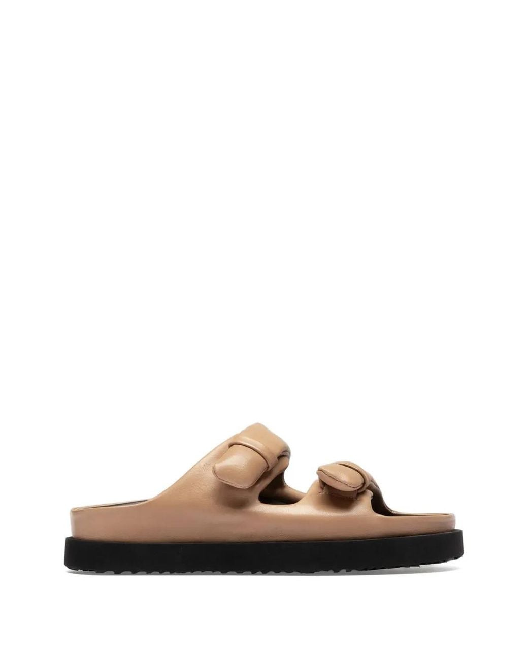 Officine Creative Brown Chora Padded Leather Slides
