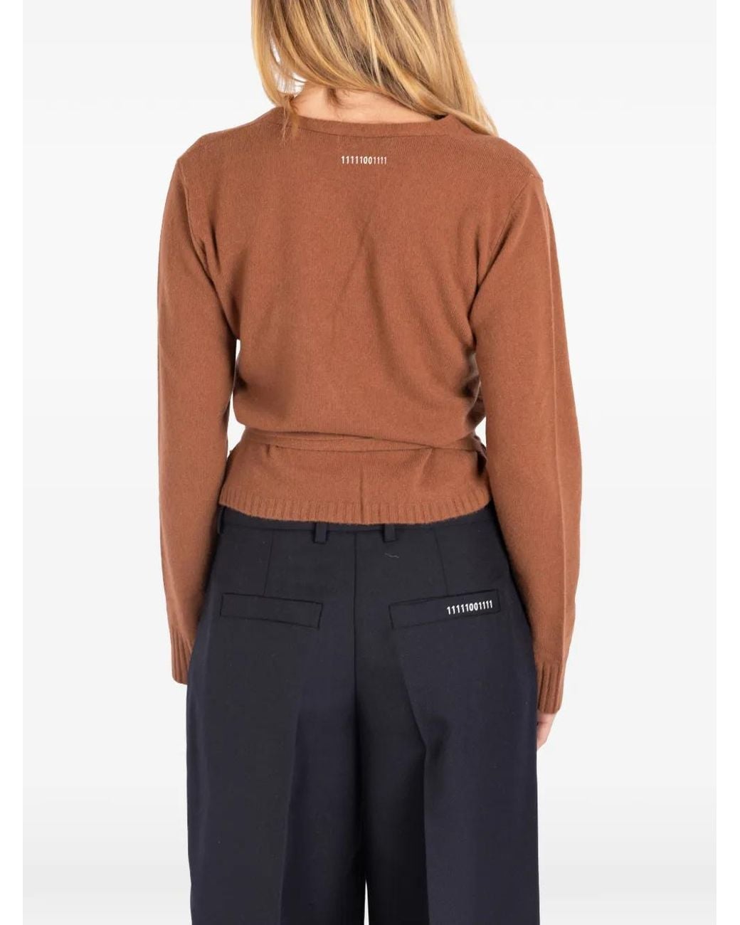 Societe Anonyme Blue Nicole Wrap-Style Cropped Sweater