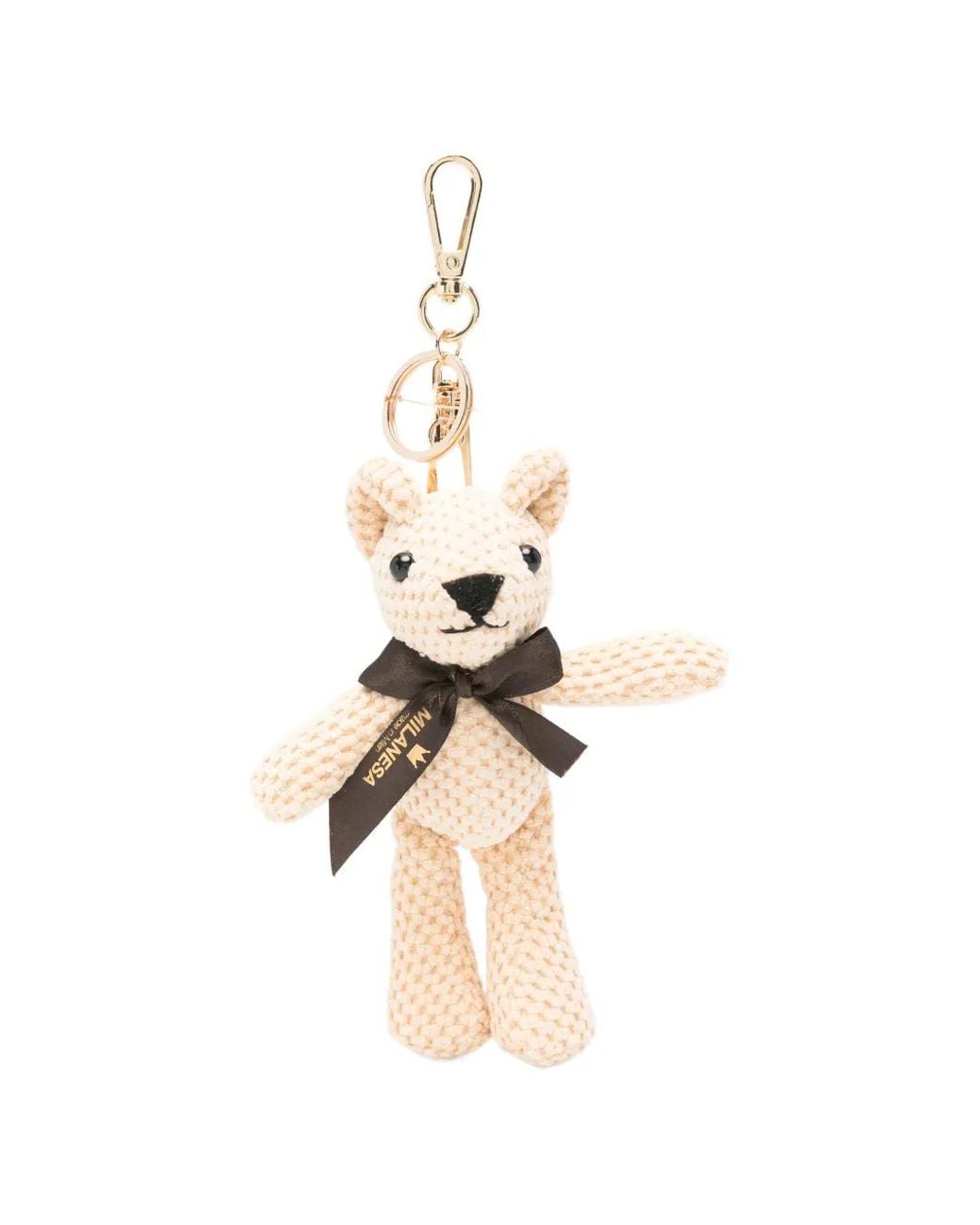 La Milanesa White Teddy-Bear Bag Charm