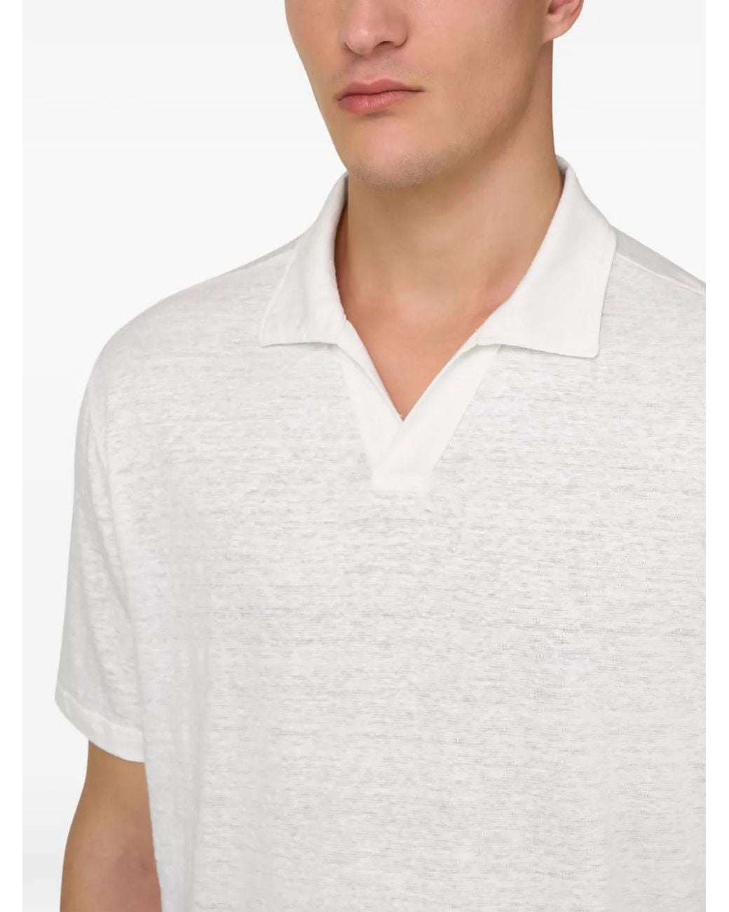 Boggi White T-Shirt À Col Ouvert for men